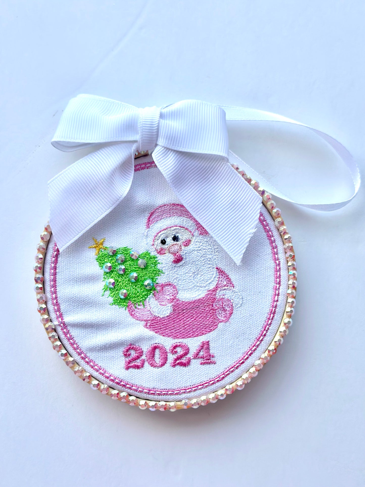 Embroidered Christmas Ornament for Baby Girl