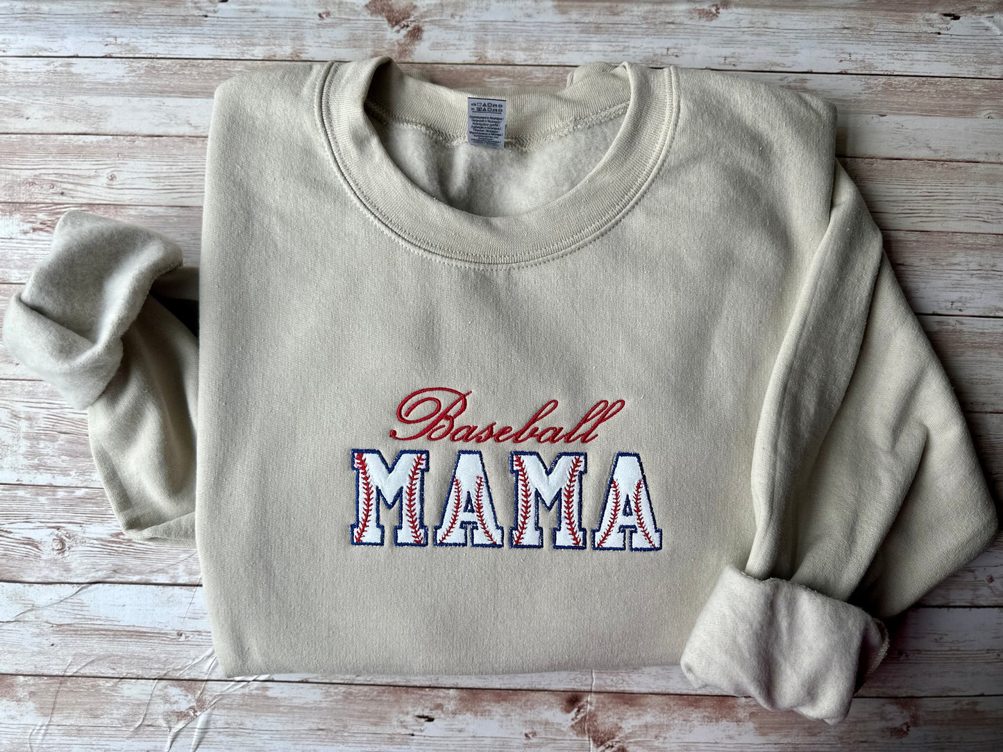 Baseball Mama Embroidered Sweatshirt - Bebe Buchi