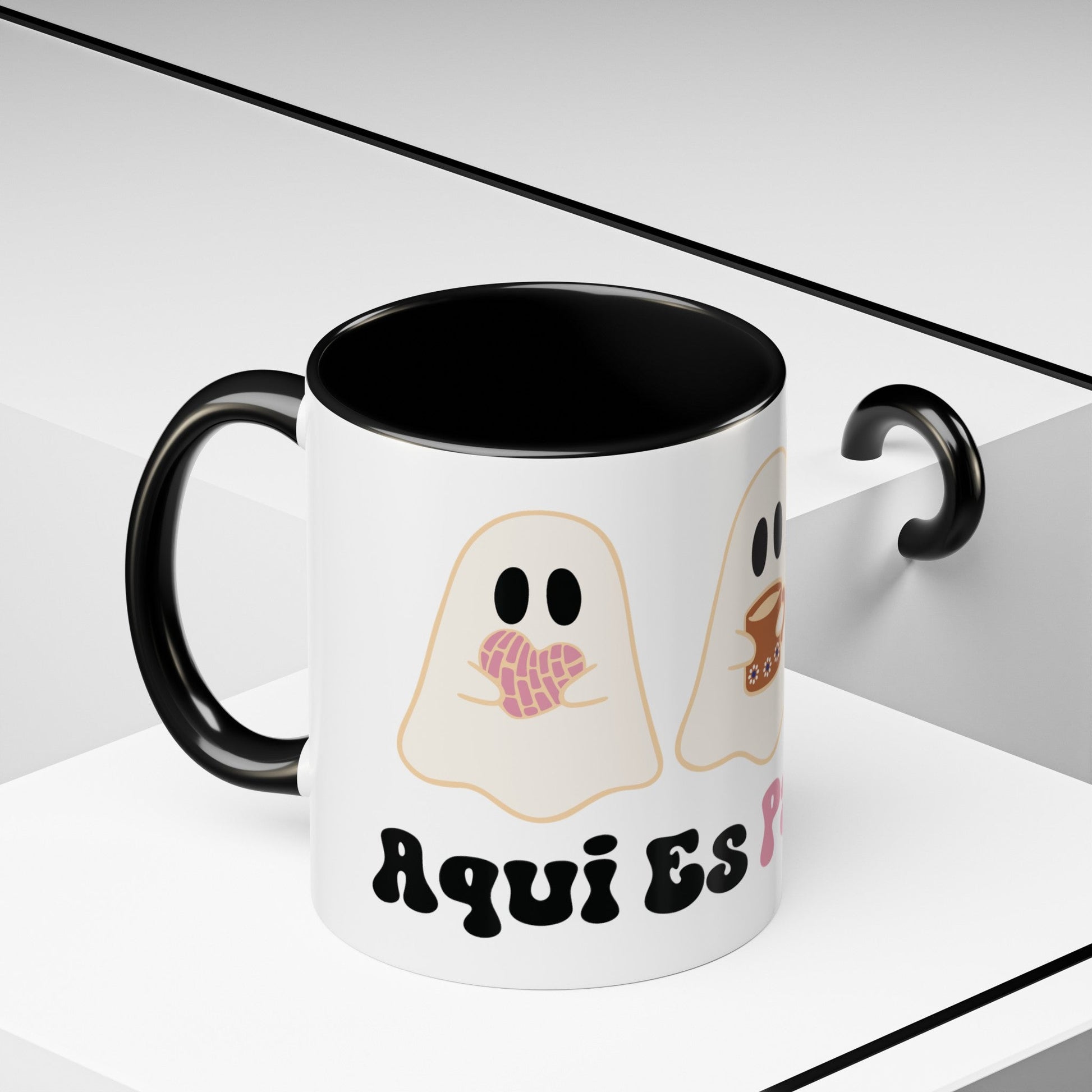 Aqui EsPanTan Accent Coffee Mug for Halloween Cute Kawaii Ghost - Bebe Buchi