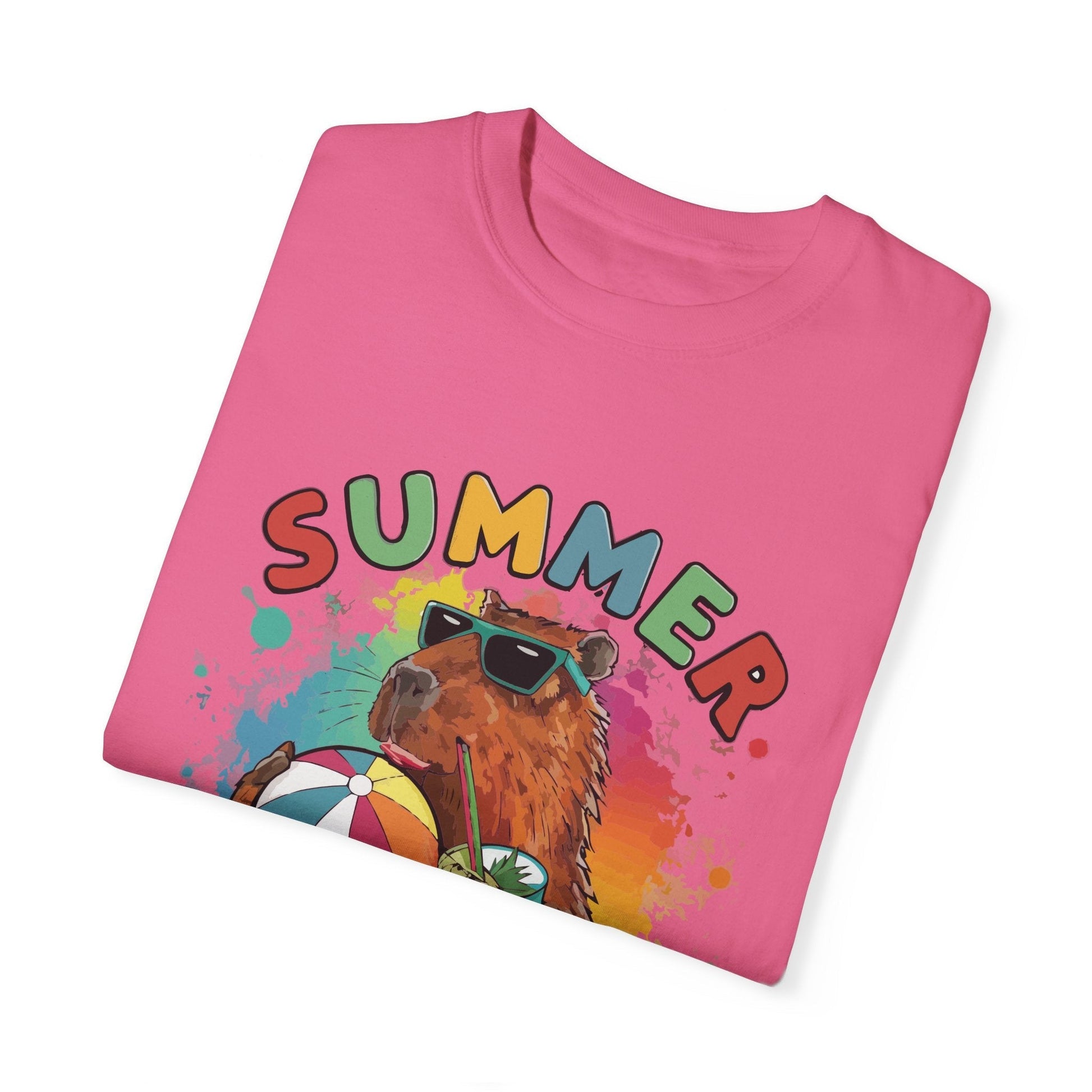 Capybara Shirt Summer Vibes for Yoga Instructor Top T - shirt - Bebe Buchi