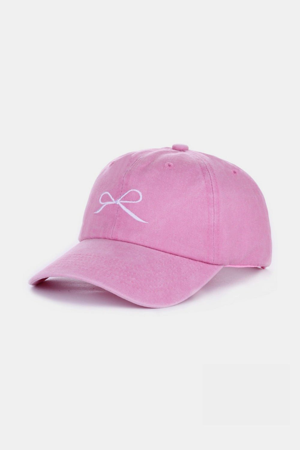 Coquette Bow Embroidered Washed Cotton Caps - Bebe Buchi