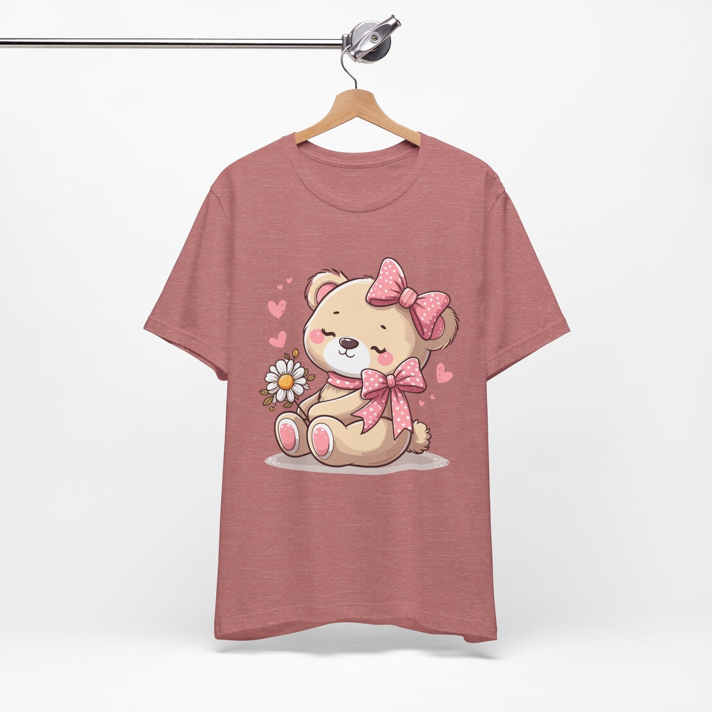 Coquette Teddy Bear Aesthetic Unisex Jersey Short Sleeve Tee - Bebe Buchi