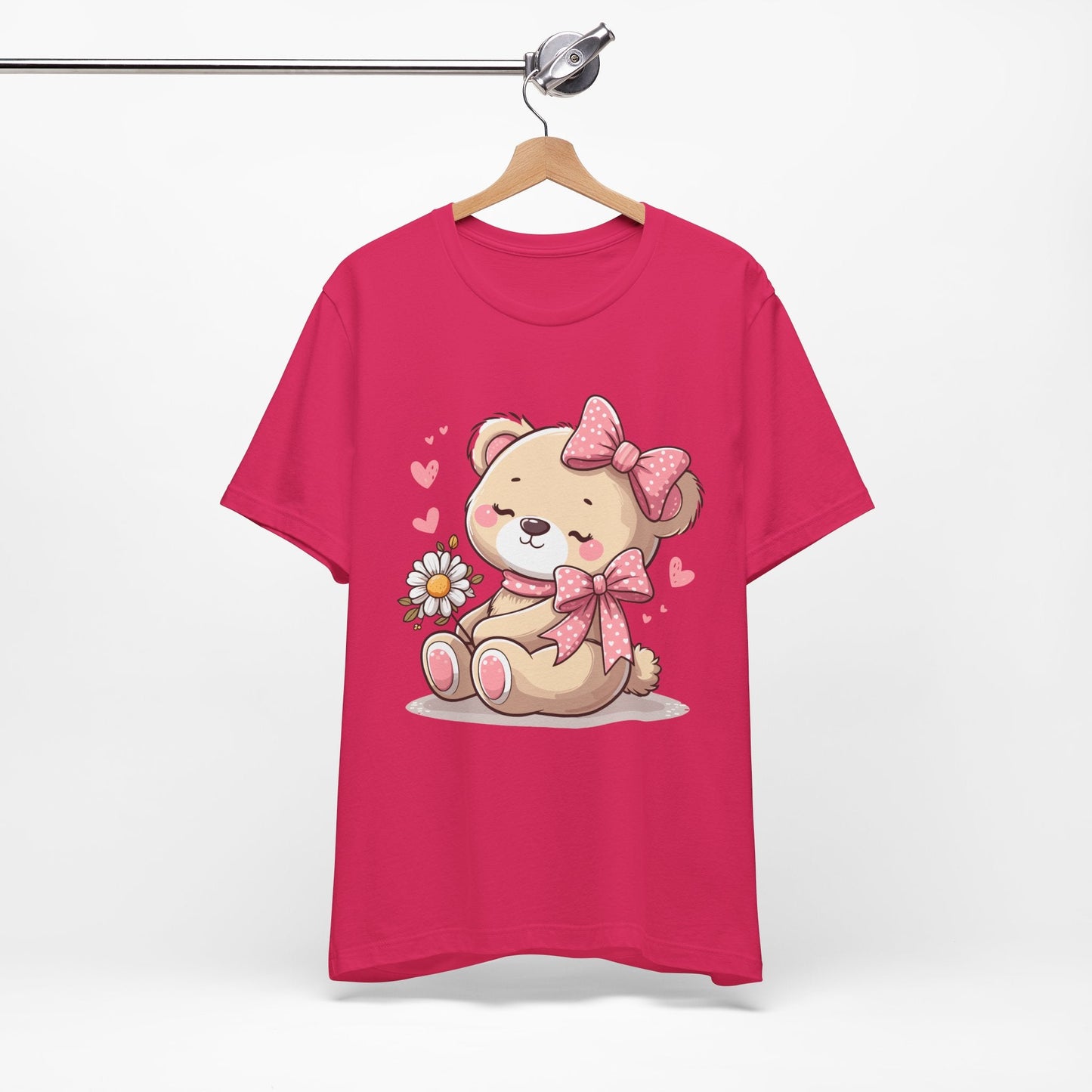 Coquette Teddy Bear Aesthetic Unisex Jersey Short Sleeve Tee - Bebe Buchi