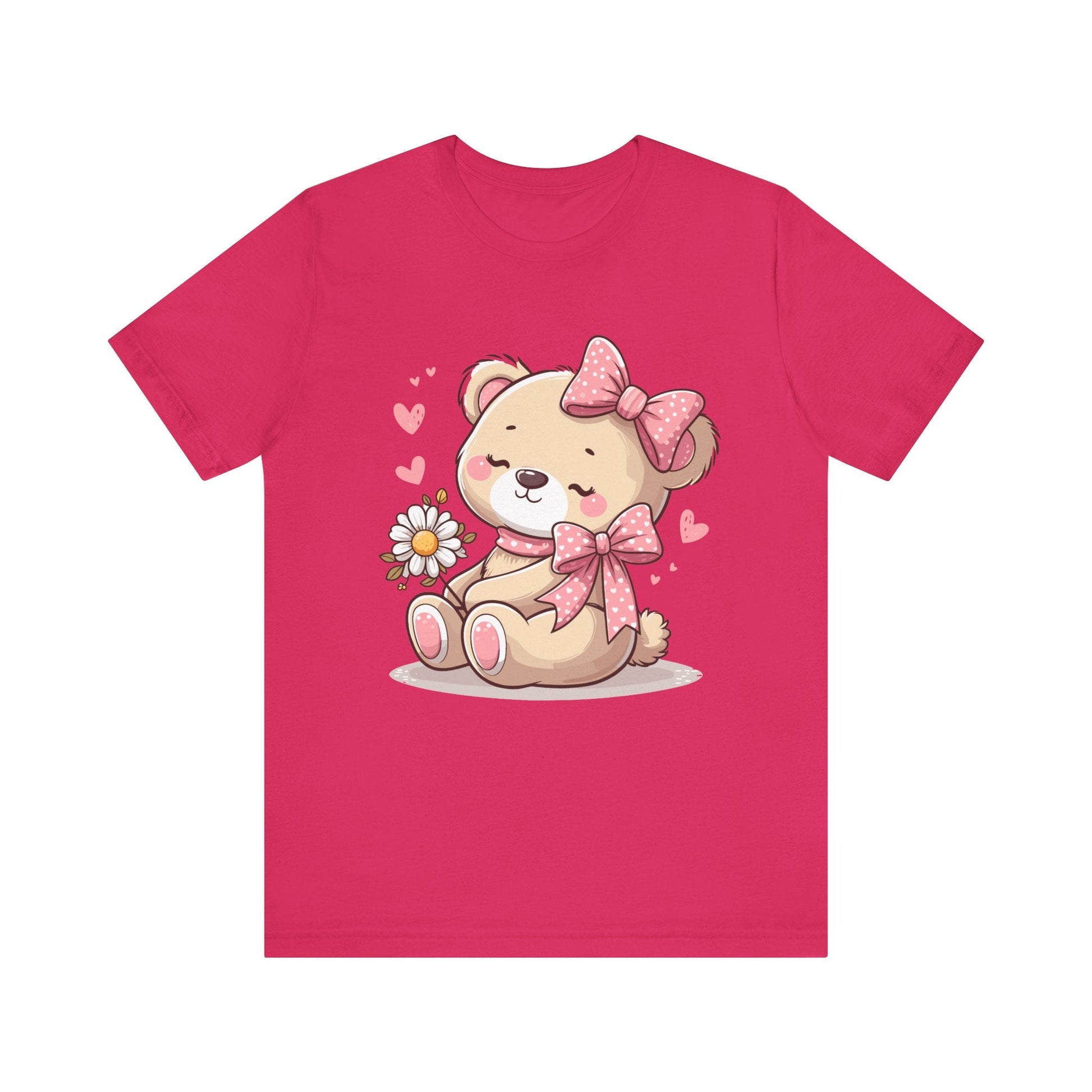 Coquette Teddy Bear Aesthetic Unisex Jersey Short Sleeve Tee - Bebe Buchi