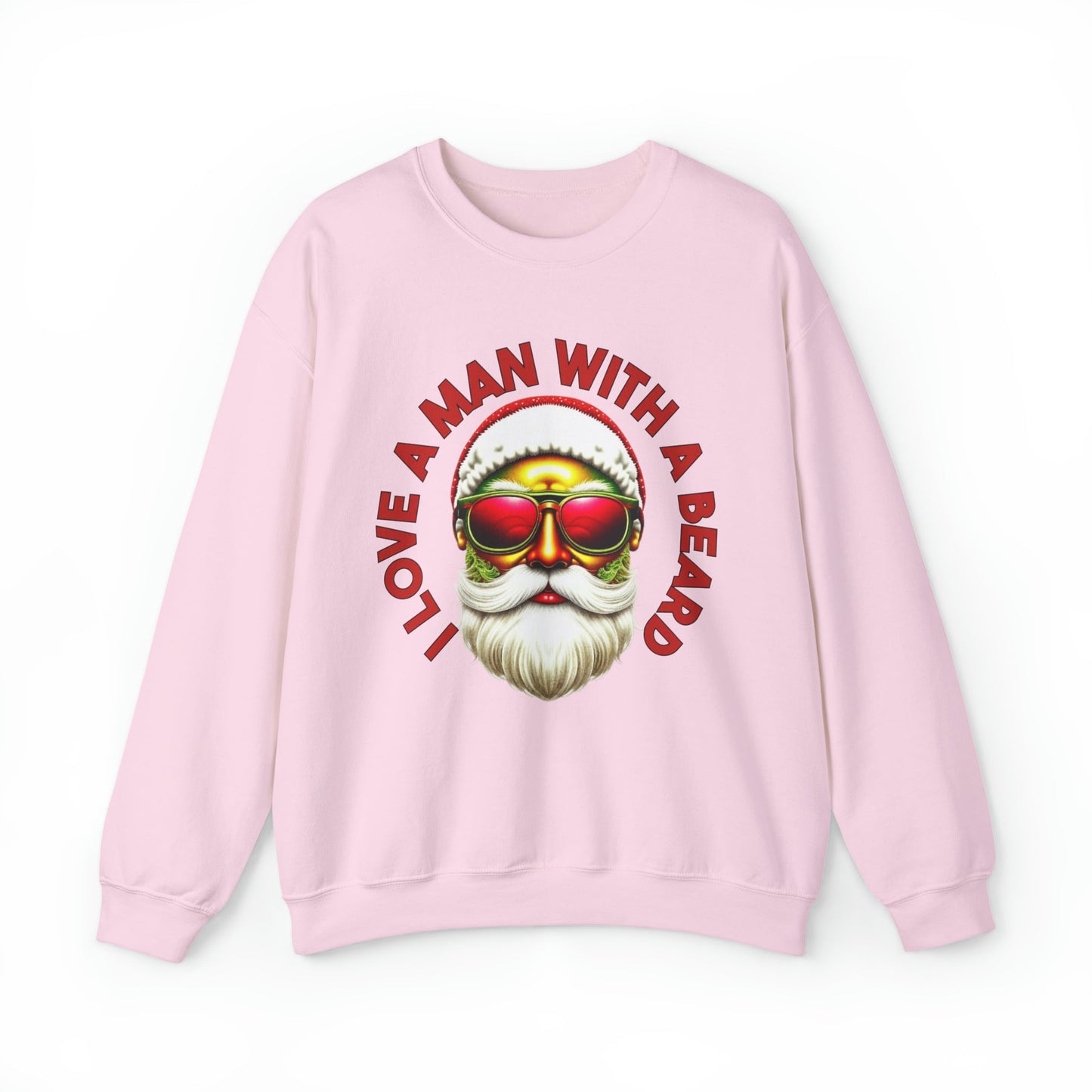 Cozy "I Love a Man in A Beard" Santa Sweatshirt, Gildan 18000 Retro Winter Hoodie, Merry Christmas Vibes, Santa Beard Shirt - Bebe Buchi