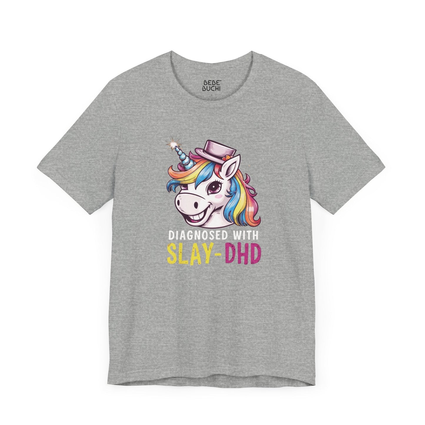 Diagnosed with Slay - DHD Funny T - Shirt Silly Meme Tee Mental Health Goofy Y2K Shirt Trendy Cartoon Vintage ADHD Funny Shirts - Bebe Buchi