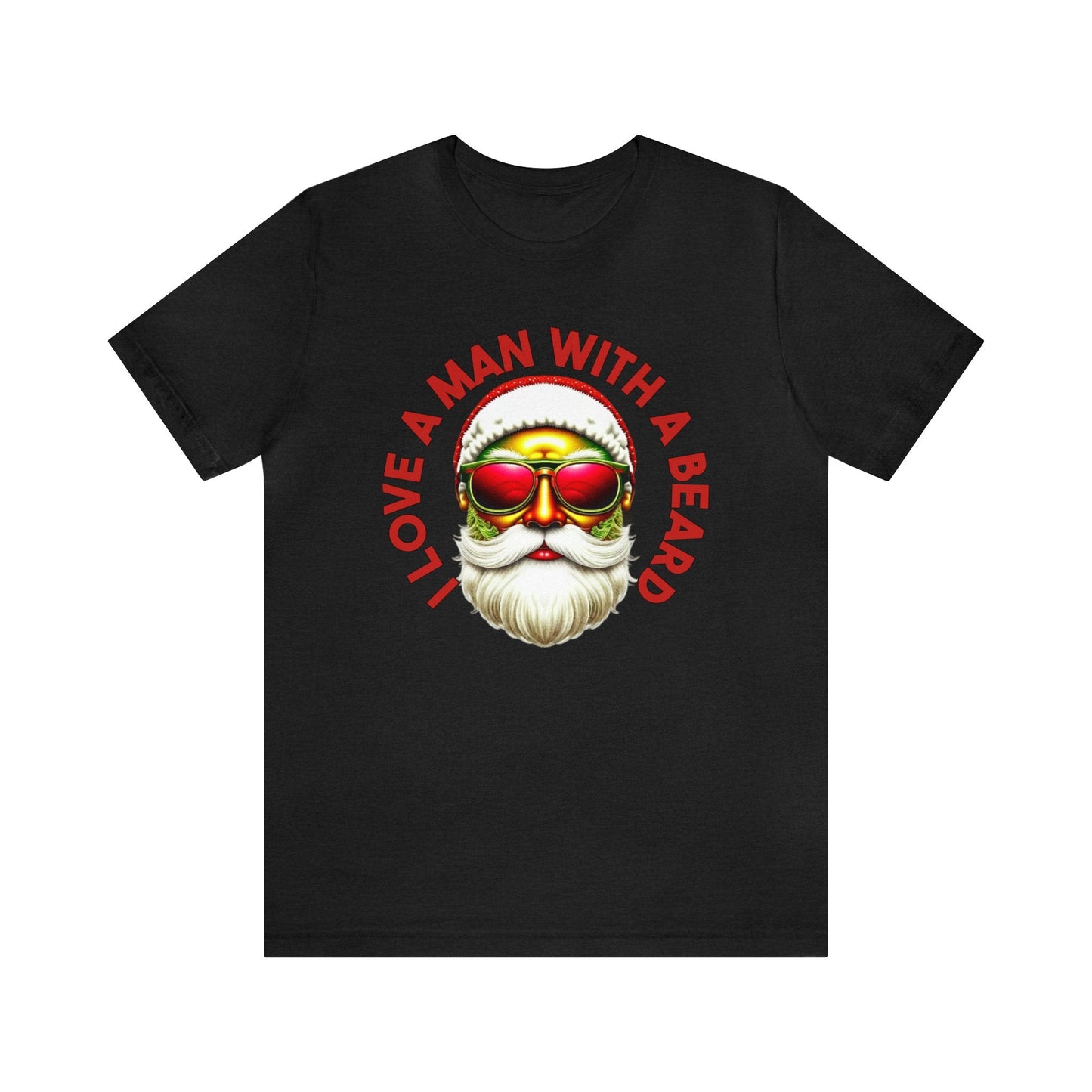 I Love a Man with a Beard Santa Christmas T-shirt, Funny Santa Beard Shirt - Bebe Buchi