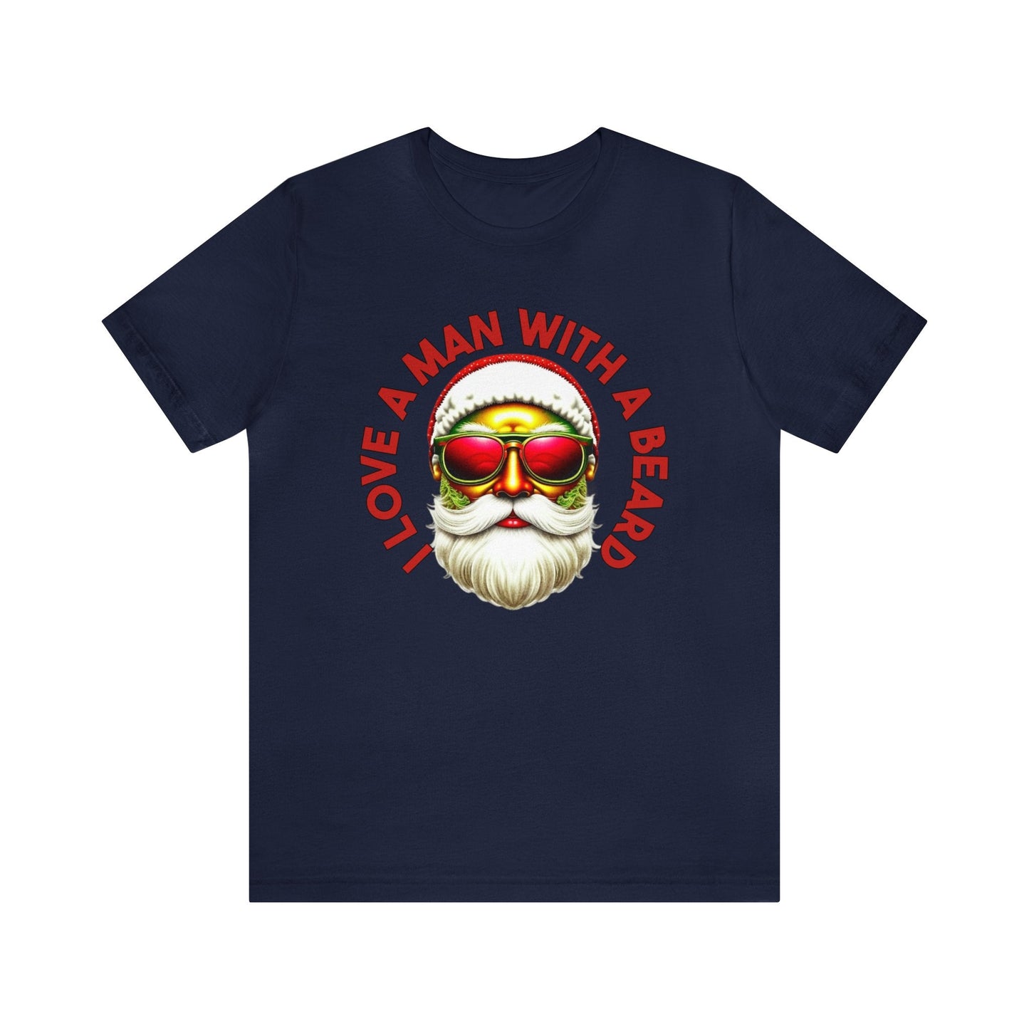 I Love a Man with a Beard Santa Christmas T-shirt, Funny Santa Beard Shirt - Bebe Buchi