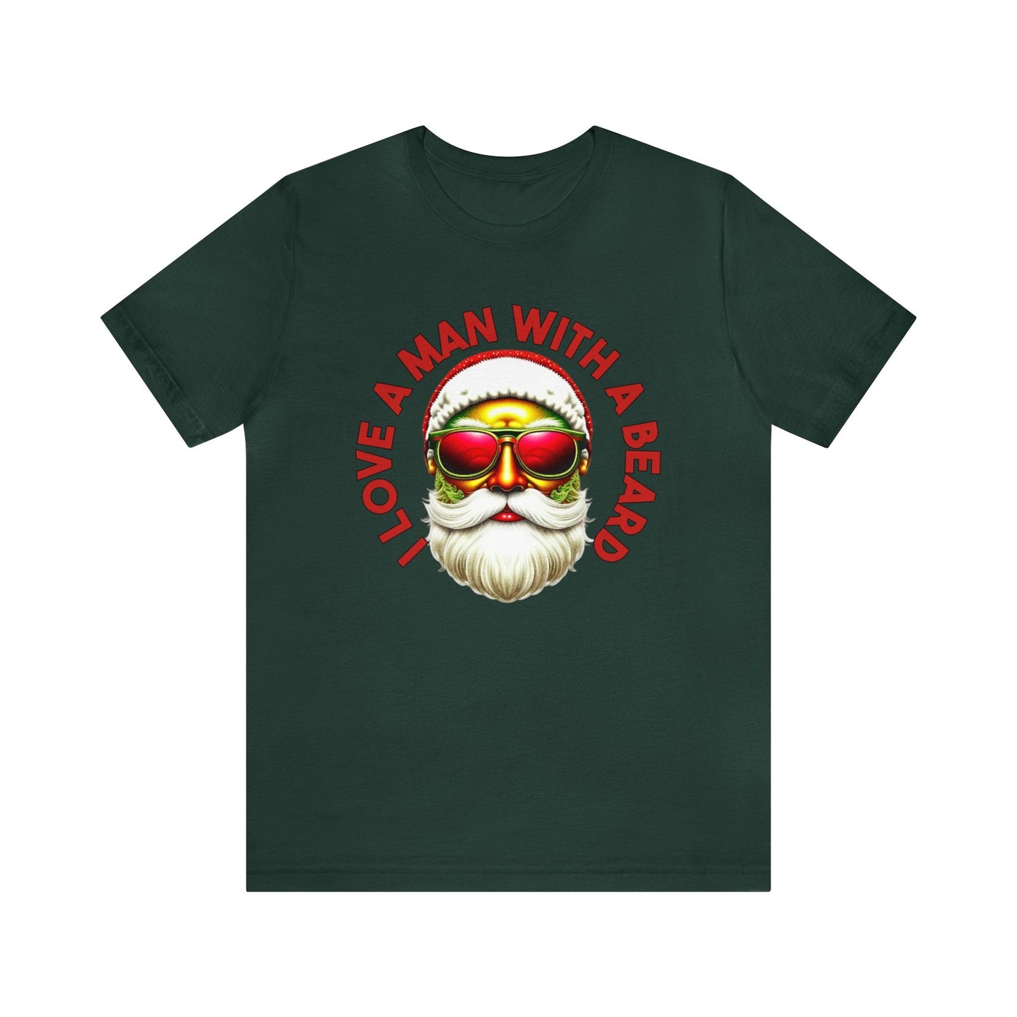 I Love a Man with a Beard Santa Christmas T-shirt, Funny Santa Beard Shirt - Bebe Buchi