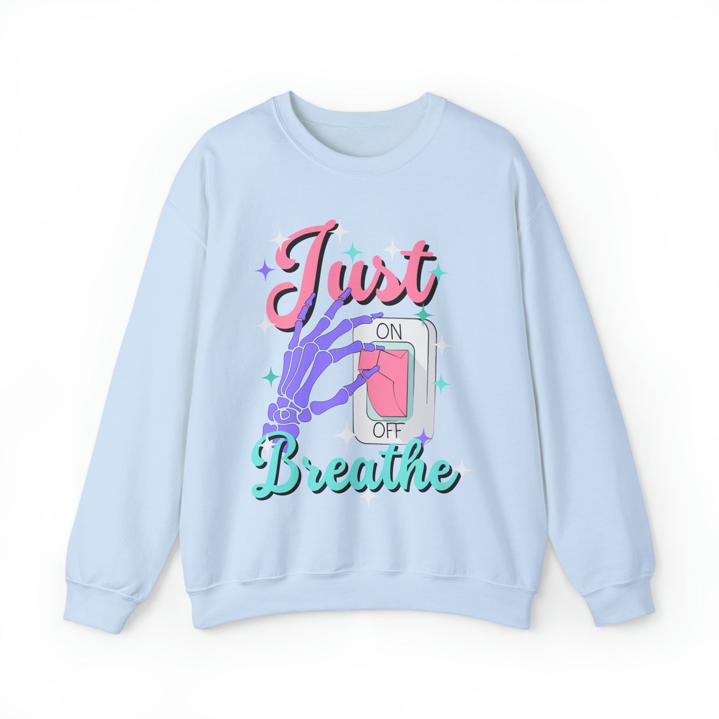 Just Breathe Unisex Heavy Blend™ Crewneck Sweatshirt - Bebe Buchi