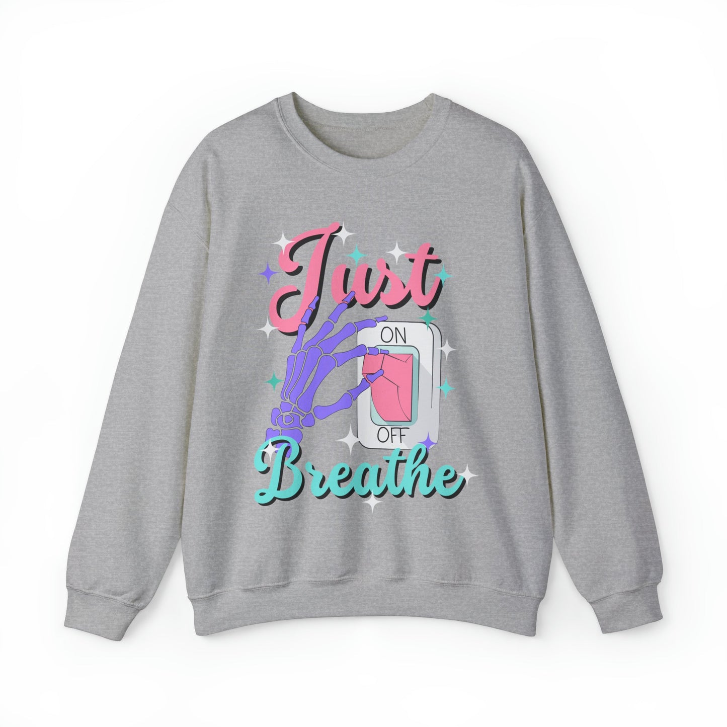 Just Breathe Unisex Heavy Blend™ Crewneck Sweatshirt - Bebe Buchi