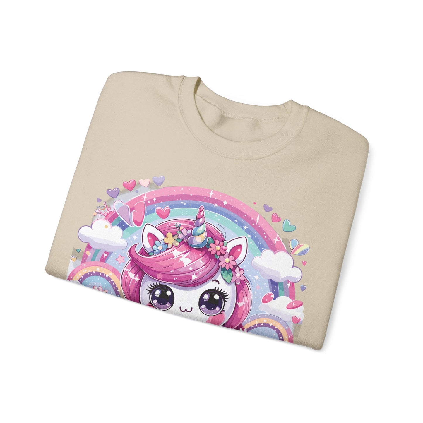 Kawaii Unicorn Unisex Heavy Blend™ Crewneck Sweatshirt - Bebe Buchi