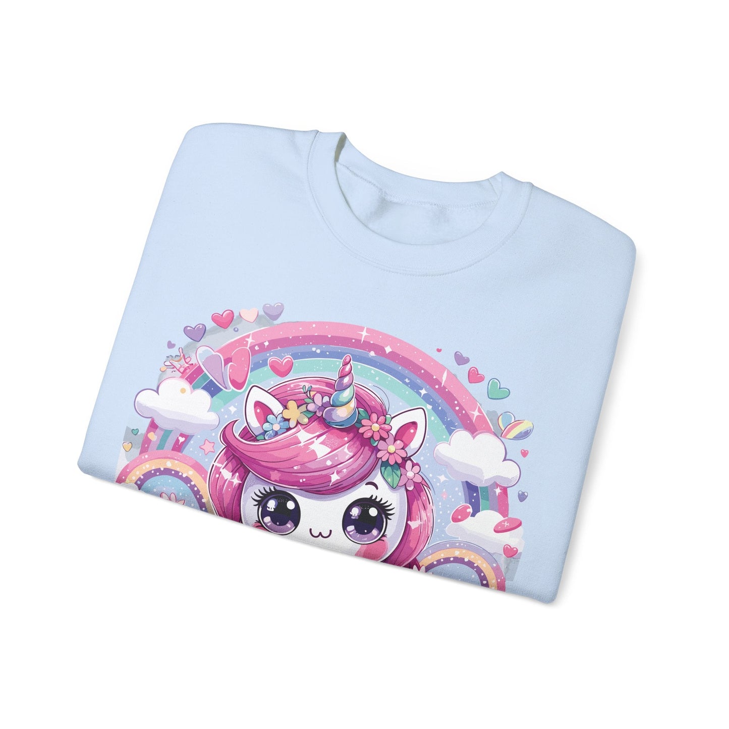 Kawaii Unicorn Unisex Heavy Blend™ Crewneck Sweatshirt - Bebe Buchi