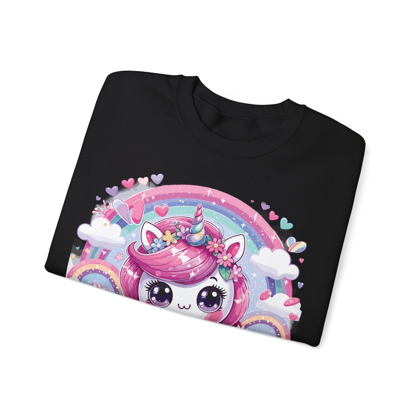 Kawaii Unicorn Unisex Heavy Blend™ Crewneck Sweatshirt - Bebe Buchi