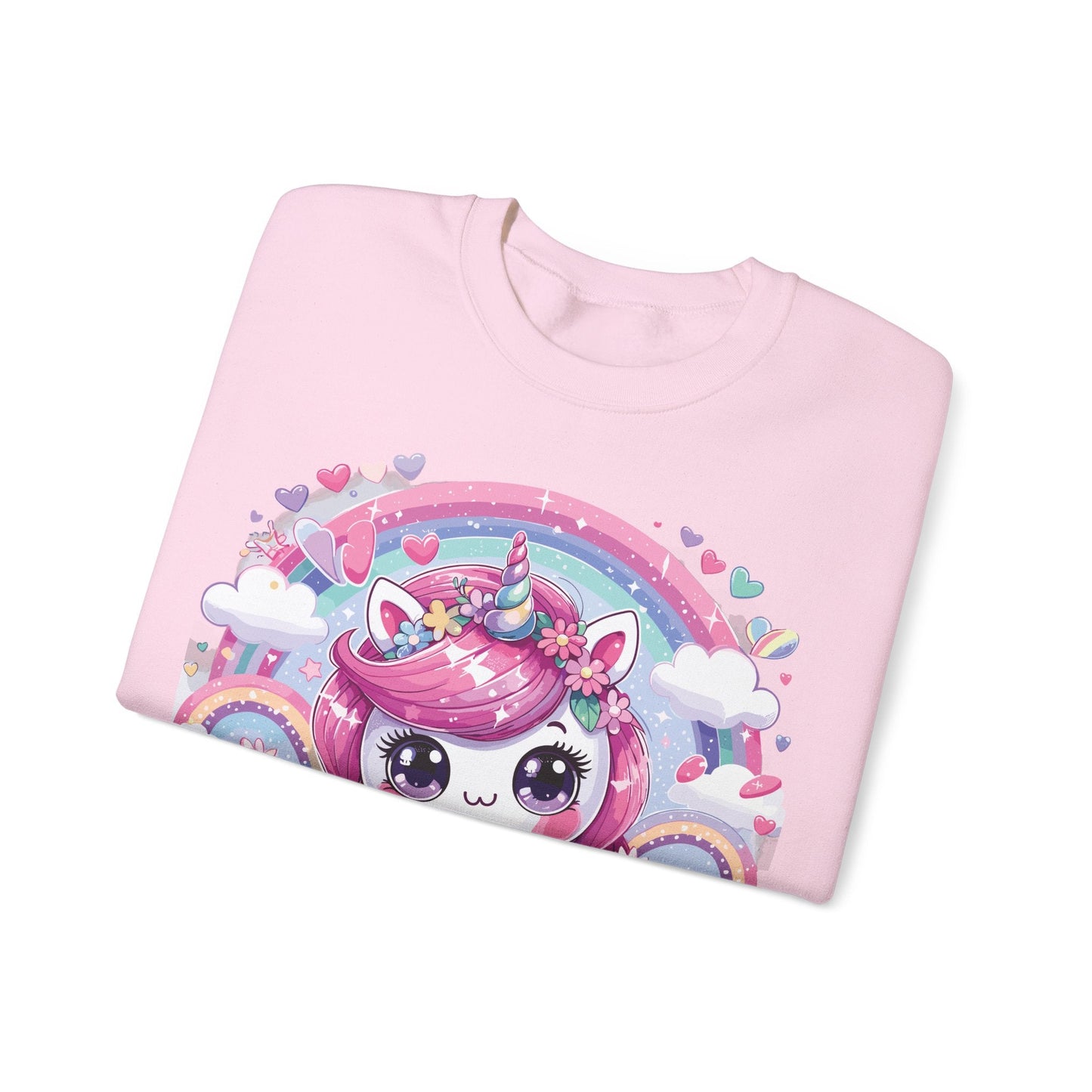 Kawaii Unicorn Unisex Heavy Blend™ Crewneck Sweatshirt - Bebe Buchi