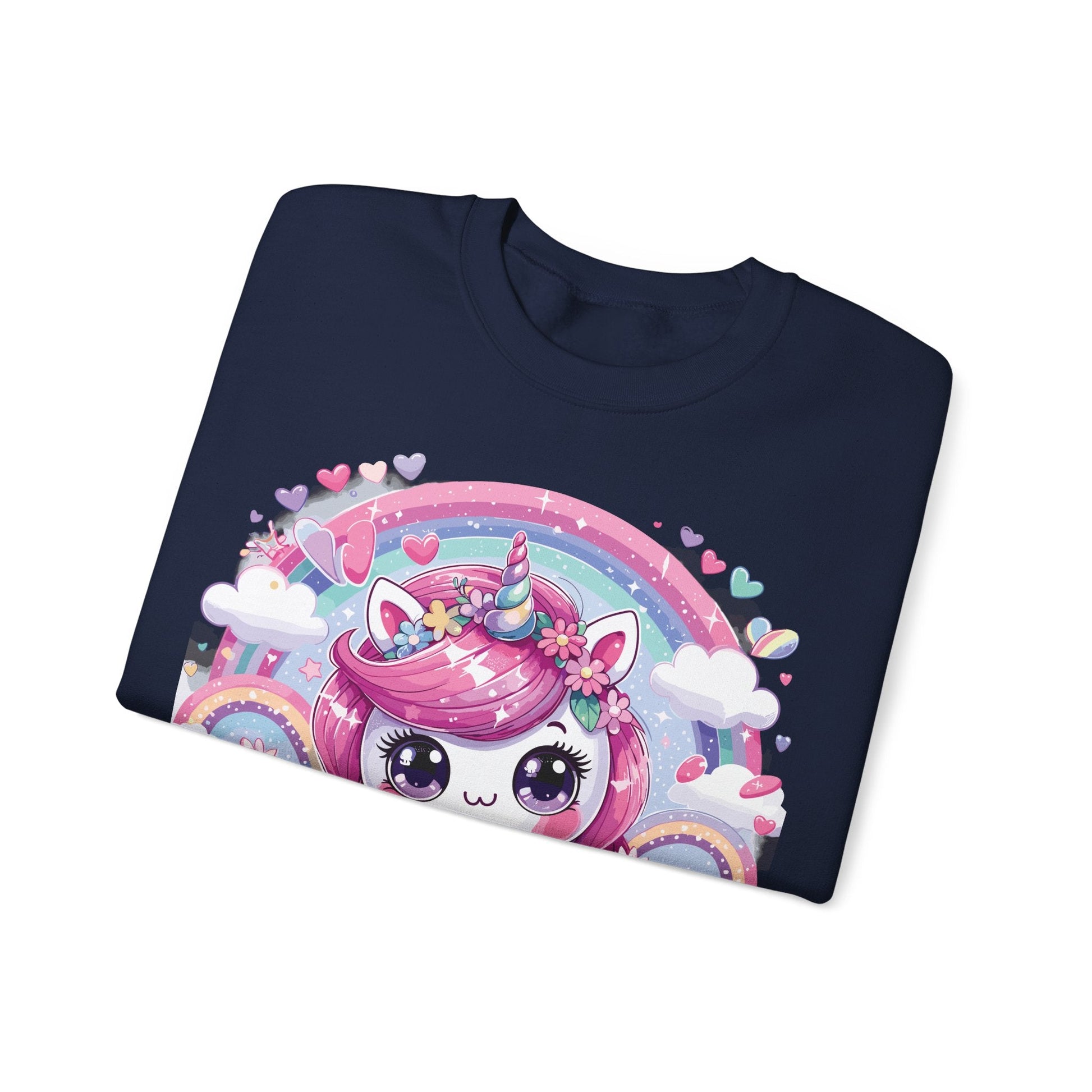 Kawaii Unicorn Unisex Heavy Blend™ Crewneck Sweatshirt - Bebe Buchi