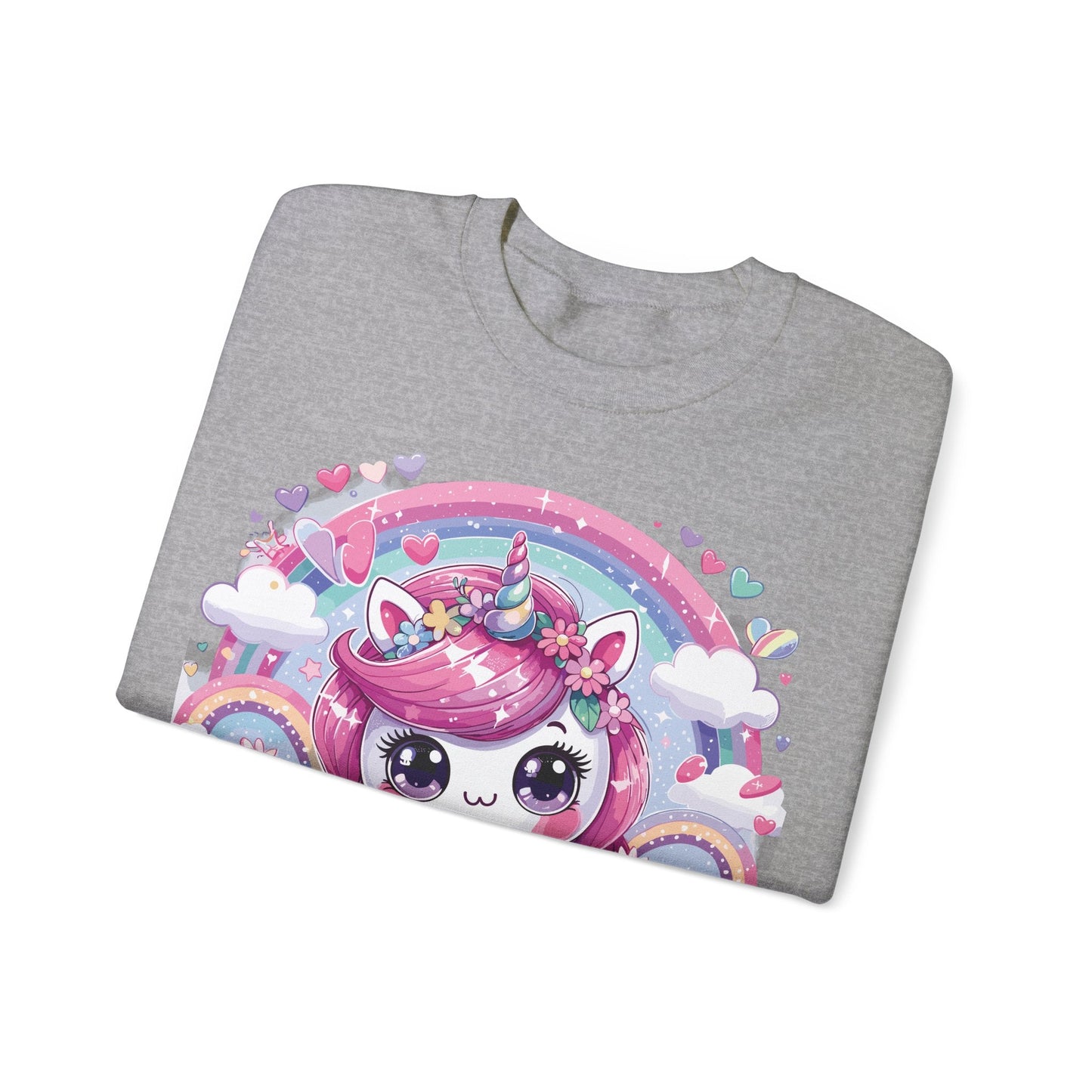 Kawaii Unicorn Unisex Heavy Blend™ Crewneck Sweatshirt - Bebe Buchi