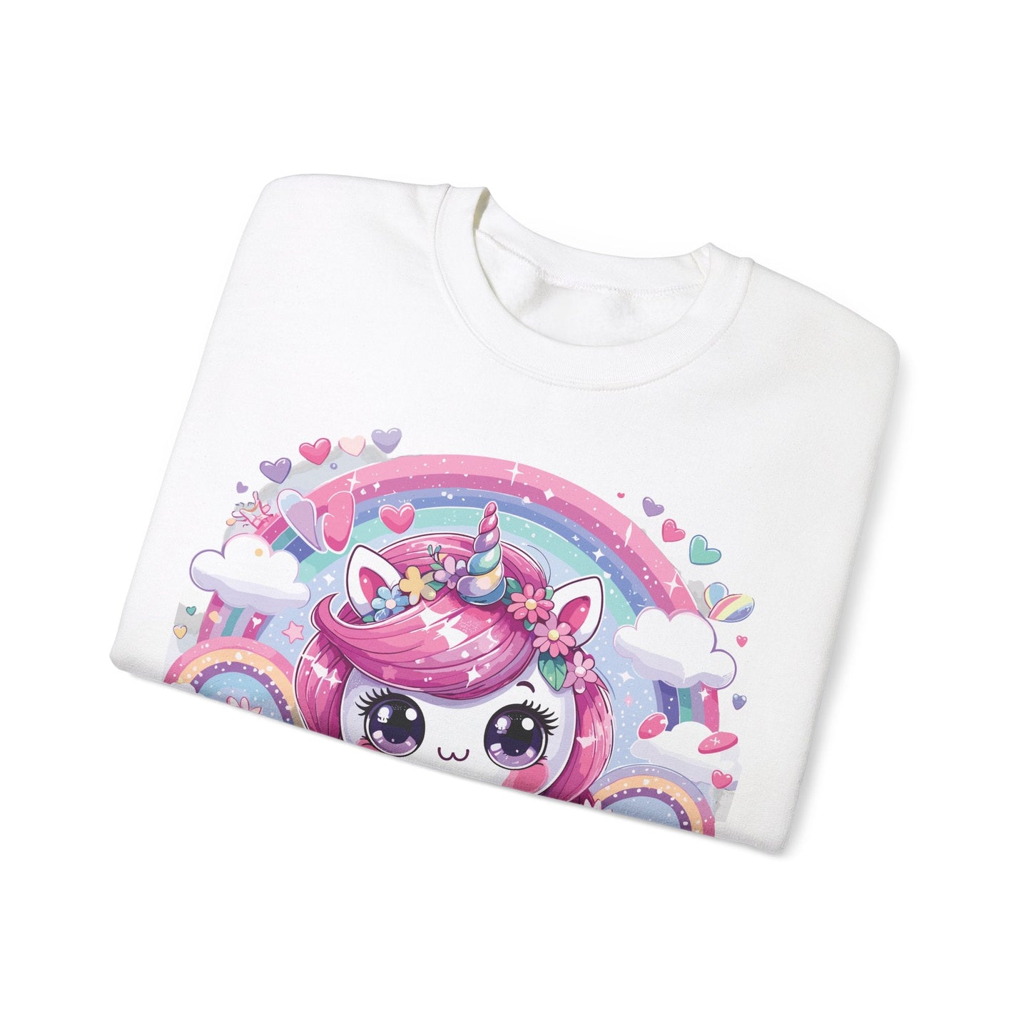 Kawaii Unicorn Unisex Heavy Blend™ Crewneck Sweatshirt - Bebe Buchi