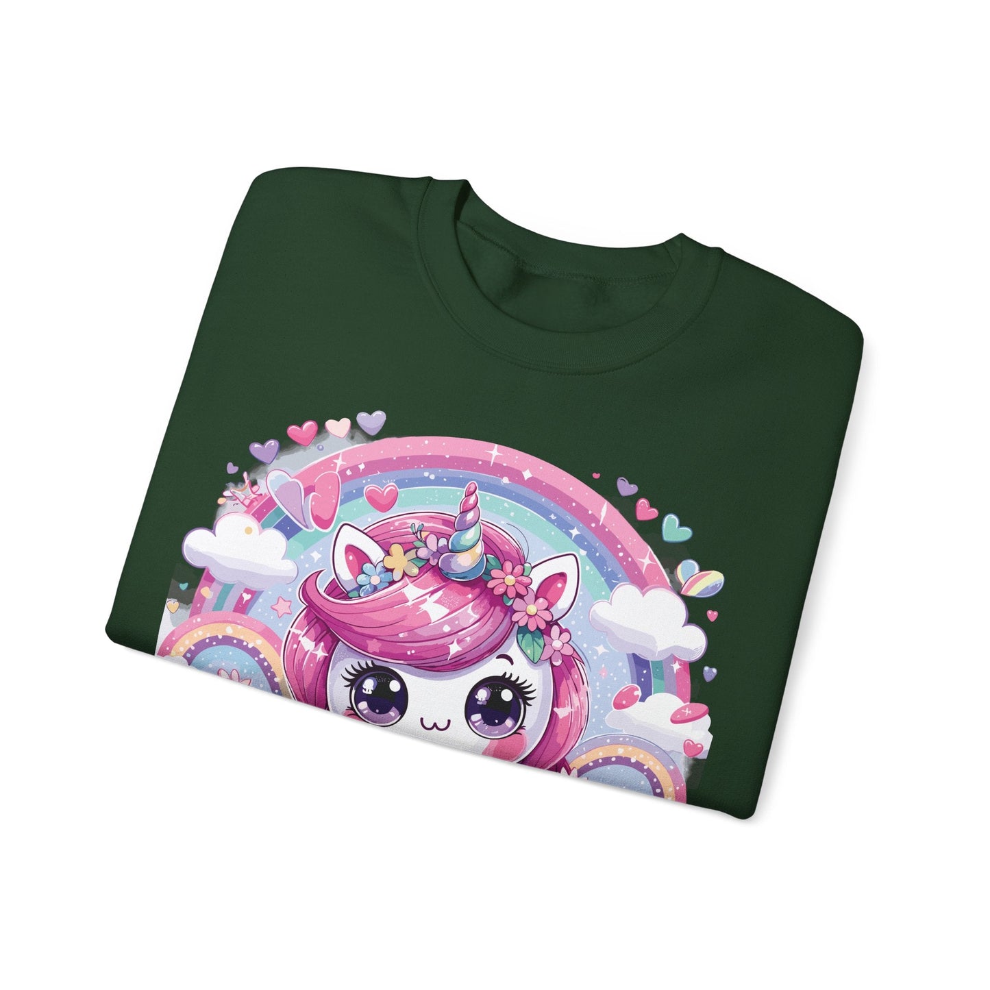 Kawaii Unicorn Unisex Heavy Blend™ Crewneck Sweatshirt - Bebe Buchi