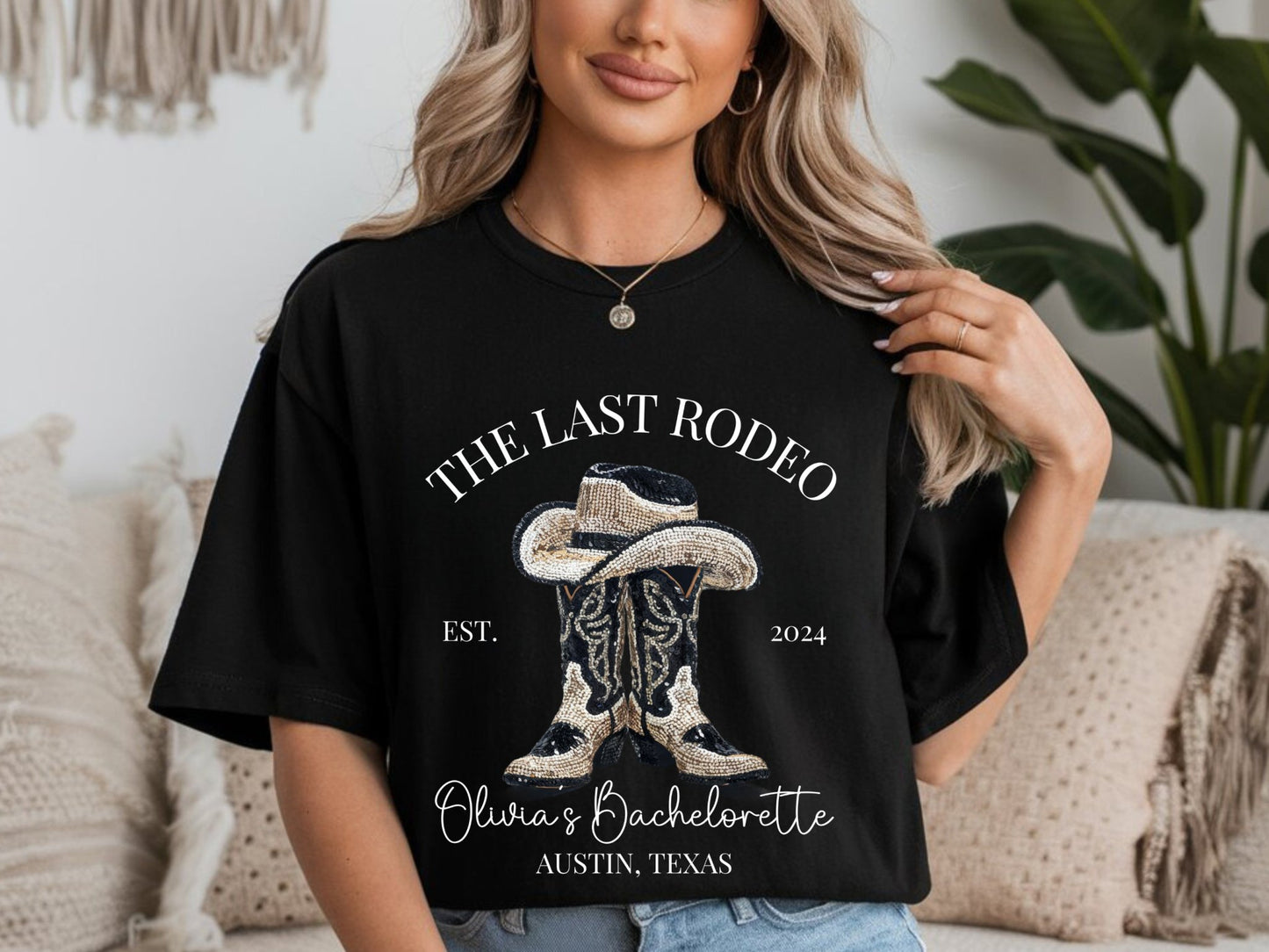 Last Rodeo Bachelorette Shirt, Custom Western Bachelorette Shirt, Personalized Location Western Bridal Party Shirt, Western Bride Shirt - Bebe Buchi