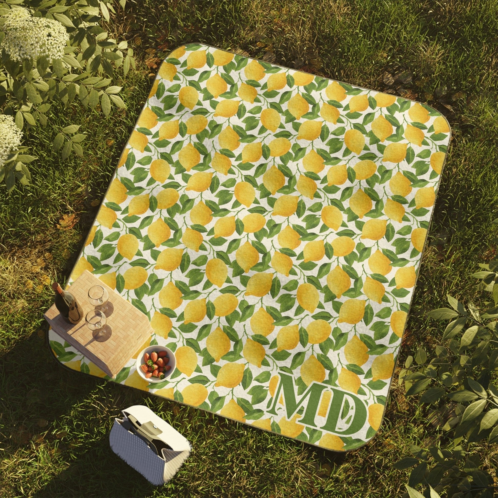 Lemons Personalized Picnic Blanket - Bebe Buchi