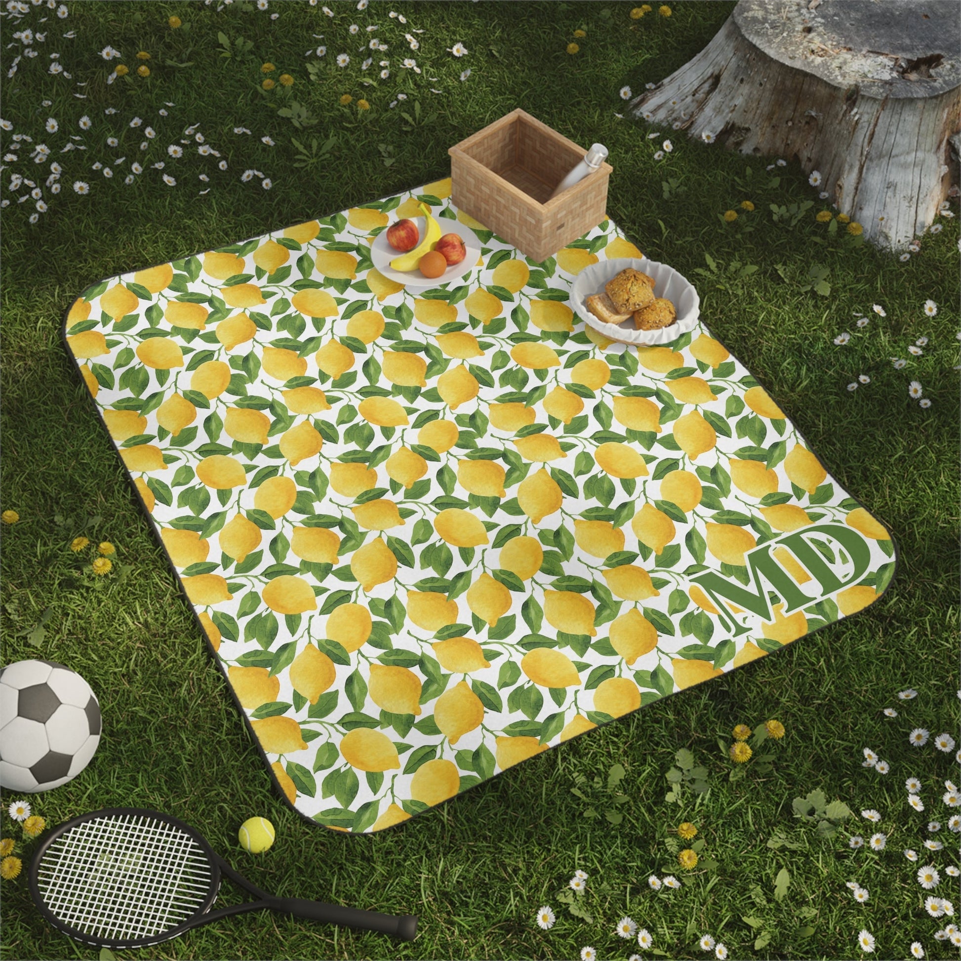 Lemons Personalized Picnic Blanket - Bebe Buchi