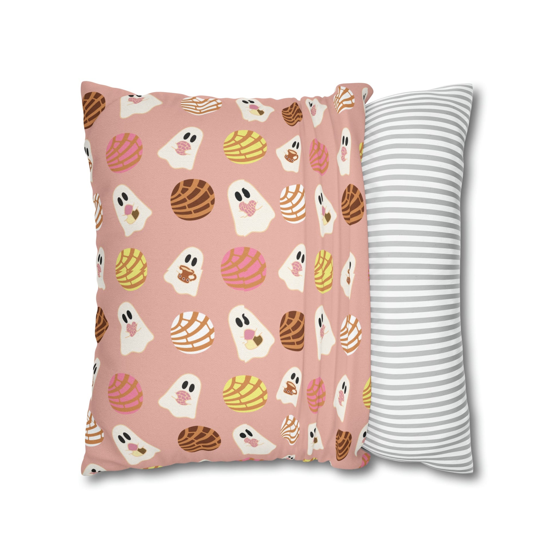 Pan Dulce Concha Spun Polyester Square Pillow Case , Mexican Throw Pillow, Fall Throw Pillows - Bebe Buchi