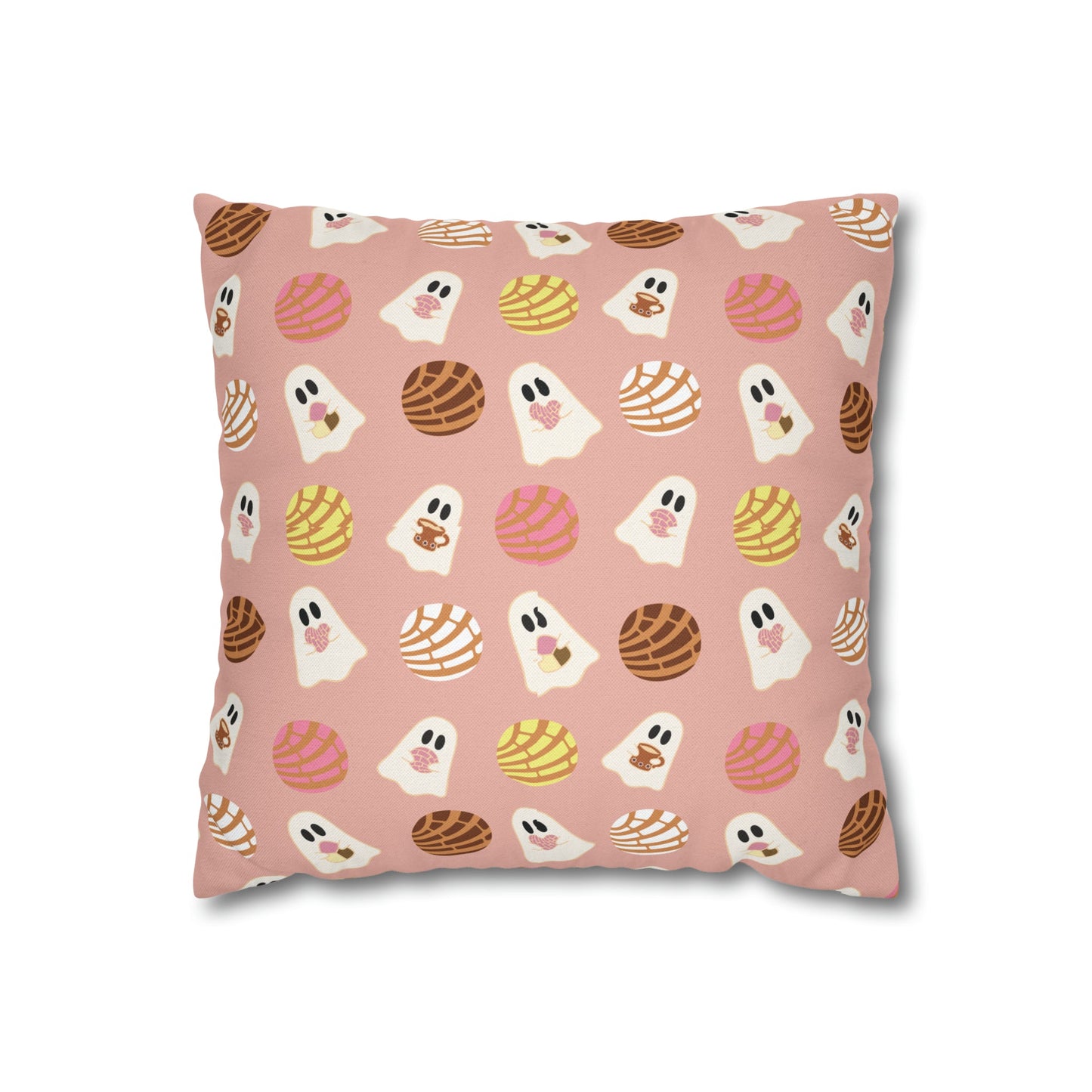 Pan Dulce Concha Spun Polyester Square Pillow Case , Mexican Throw Pillow, Fall Throw Pillows - Bebe Buchi