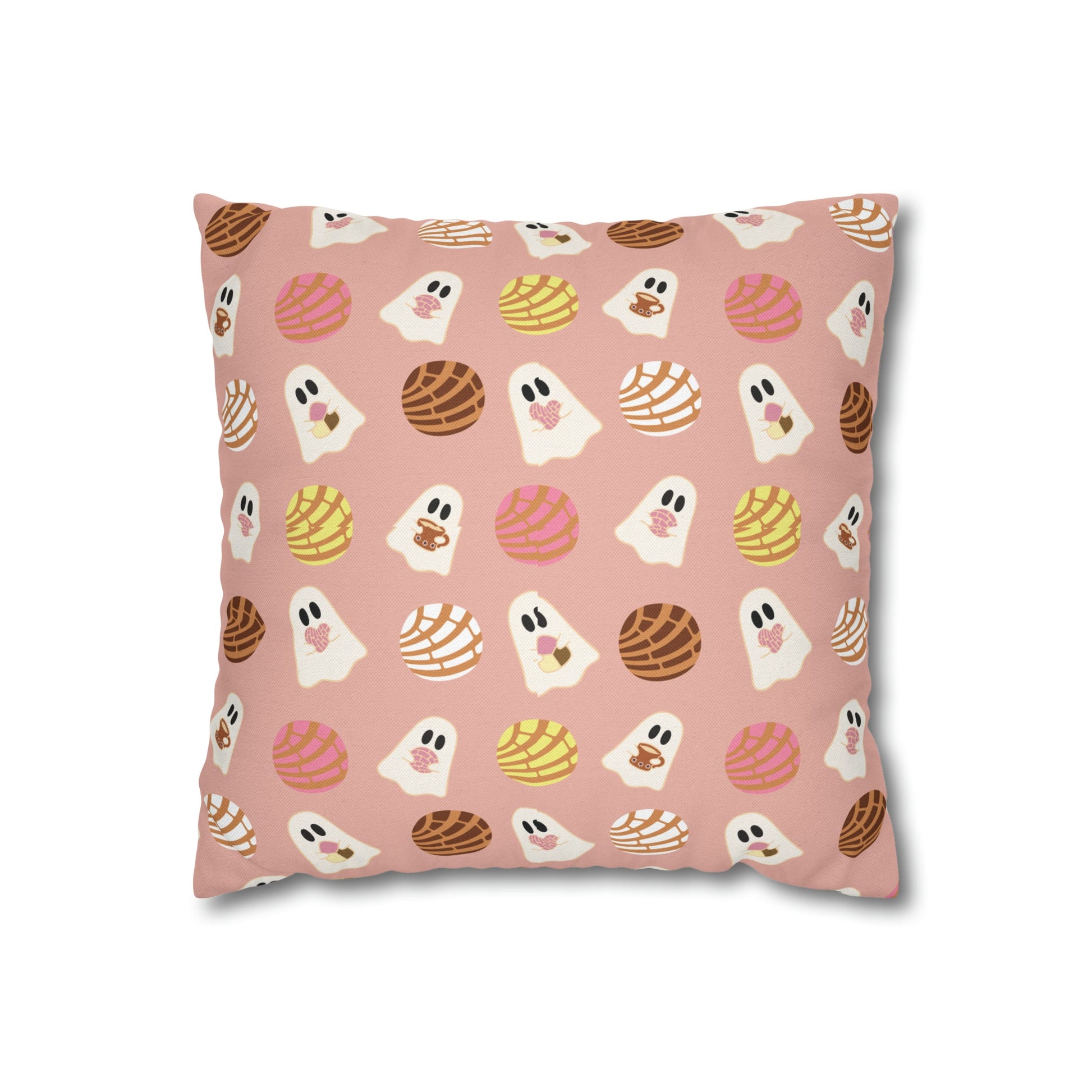 Pan Dulce Concha Spun Polyester Square Pillow Case , Mexican Throw Pillow, Fall Throw Pillows - Bebe Buchi