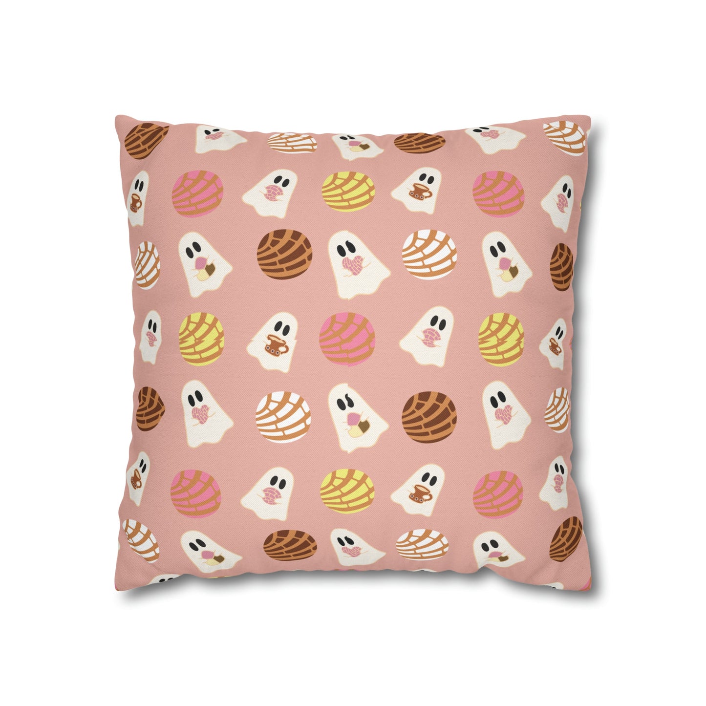 Pan Dulce Concha Spun Polyester Square Pillow Case , Mexican Throw Pillow, Fall Throw Pillows - Bebe Buchi