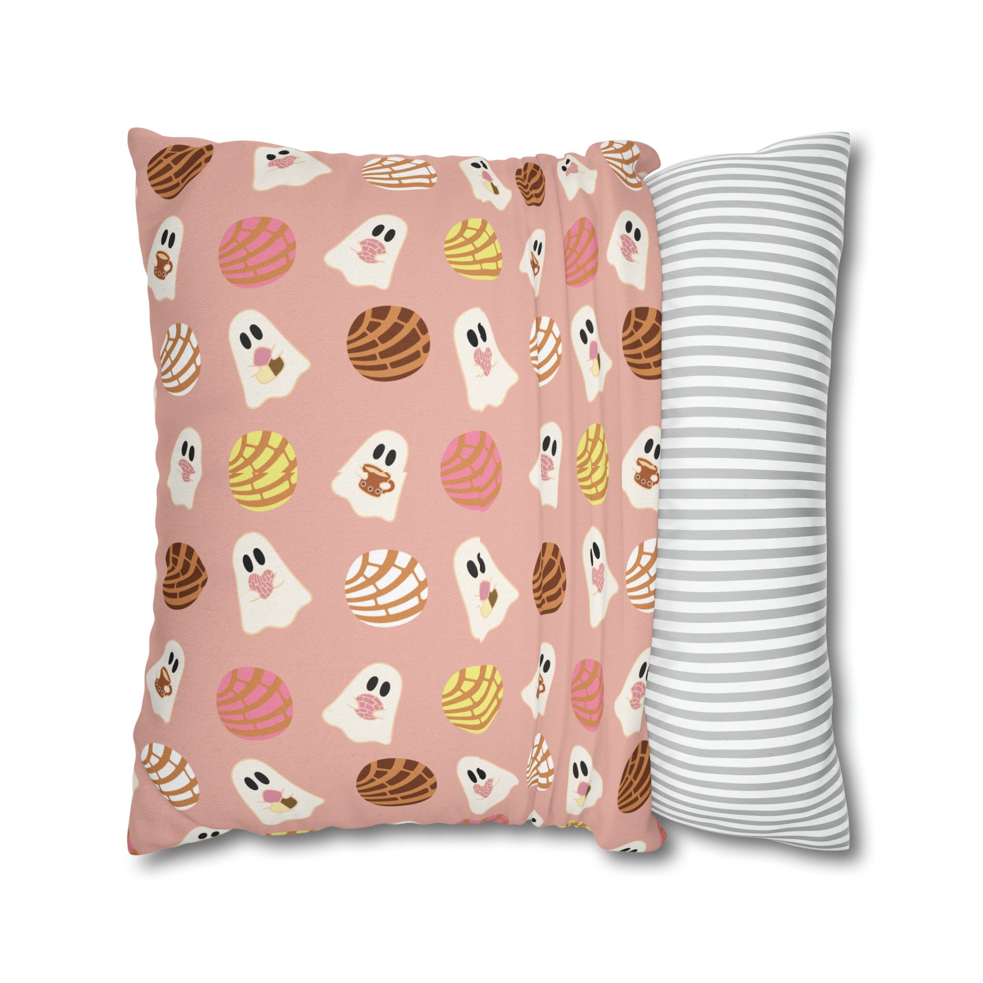 Pan Dulce Concha Spun Polyester Square Pillow Case , Mexican Throw Pillow, Fall Throw Pillows - Bebe Buchi