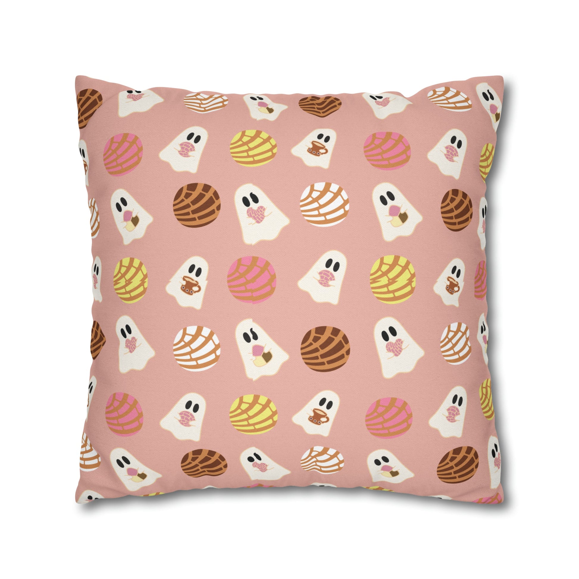 Pan Dulce Concha Spun Polyester Square Pillow Case , Mexican Throw Pillow, Fall Throw Pillows - Bebe Buchi