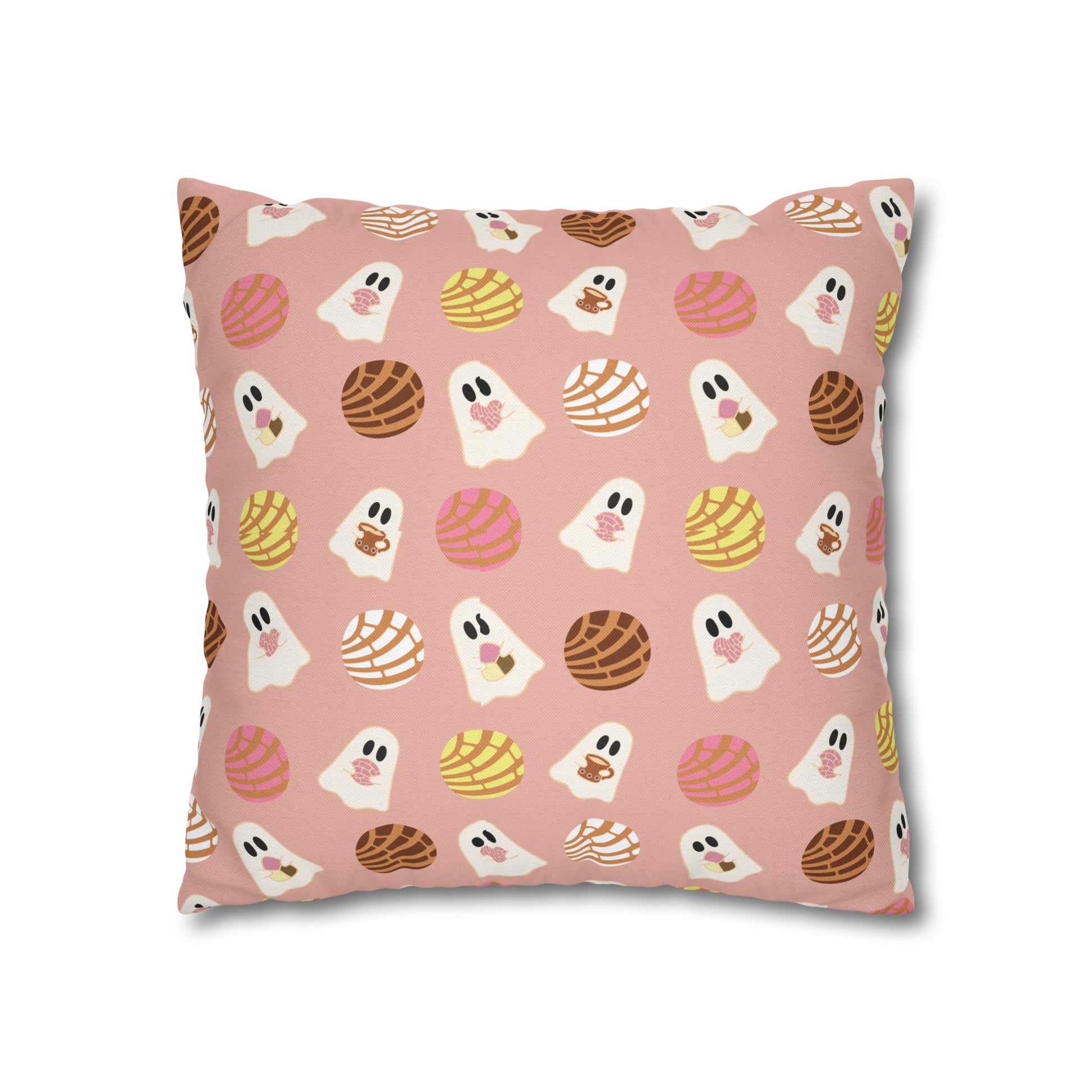 Pan Dulce Concha Spun Polyester Square Pillow Case , Mexican Throw Pillow, Fall Throw Pillows - Bebe Buchi