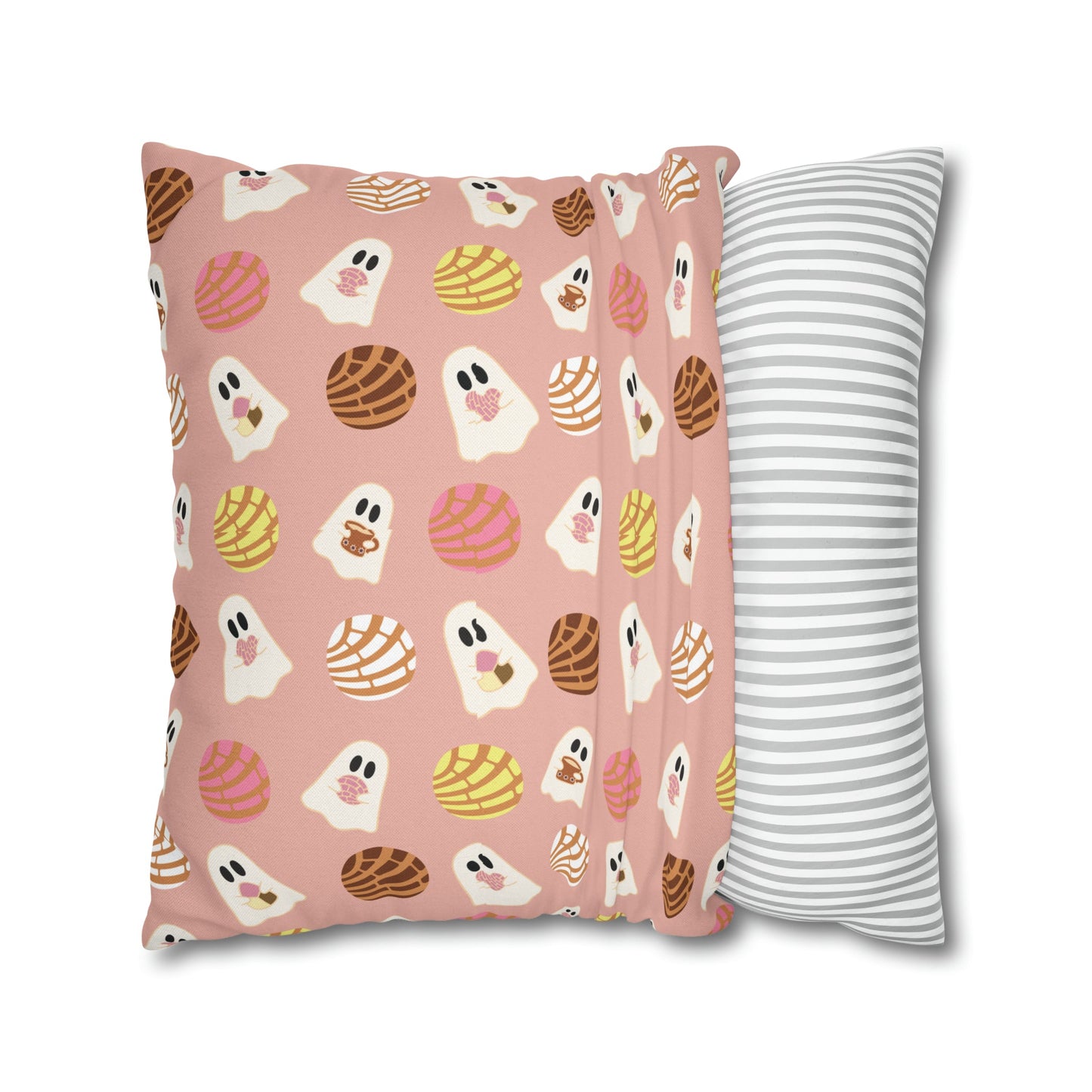 Pan Dulce Concha Spun Polyester Square Pillow Case , Mexican Throw Pillow, Fall Throw Pillows - Bebe Buchi