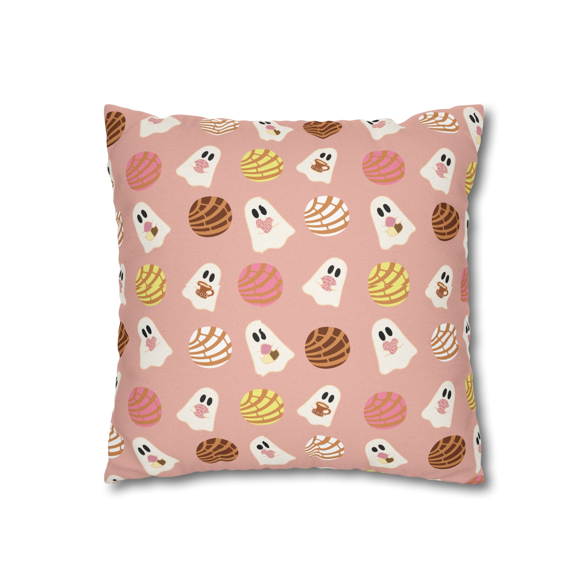 Pan Dulce Concha Spun Polyester Square Pillow Case , Mexican Throw Pillow, Fall Throw Pillows - Bebe Buchi