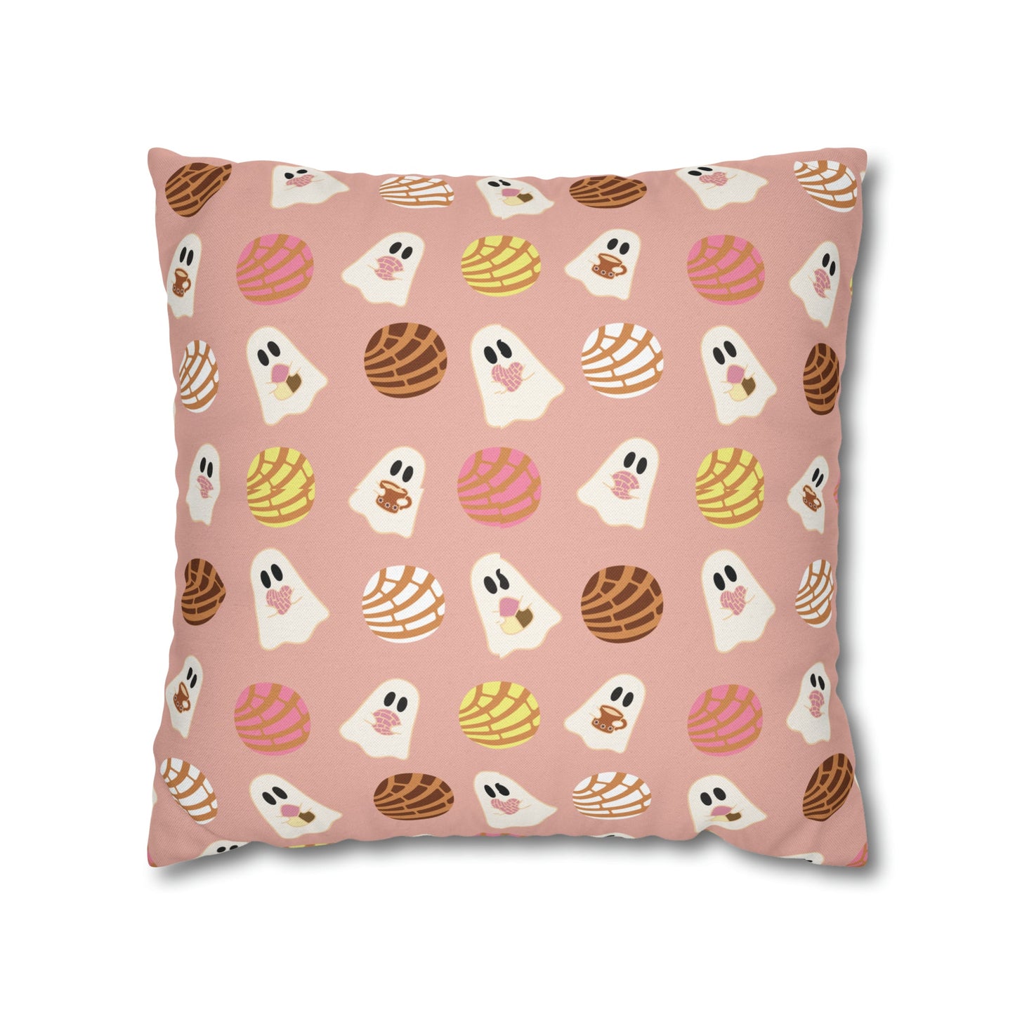 Pan Dulce Concha Spun Polyester Square Pillow Case , Mexican Throw Pillow, Fall Throw Pillows - Bebe Buchi