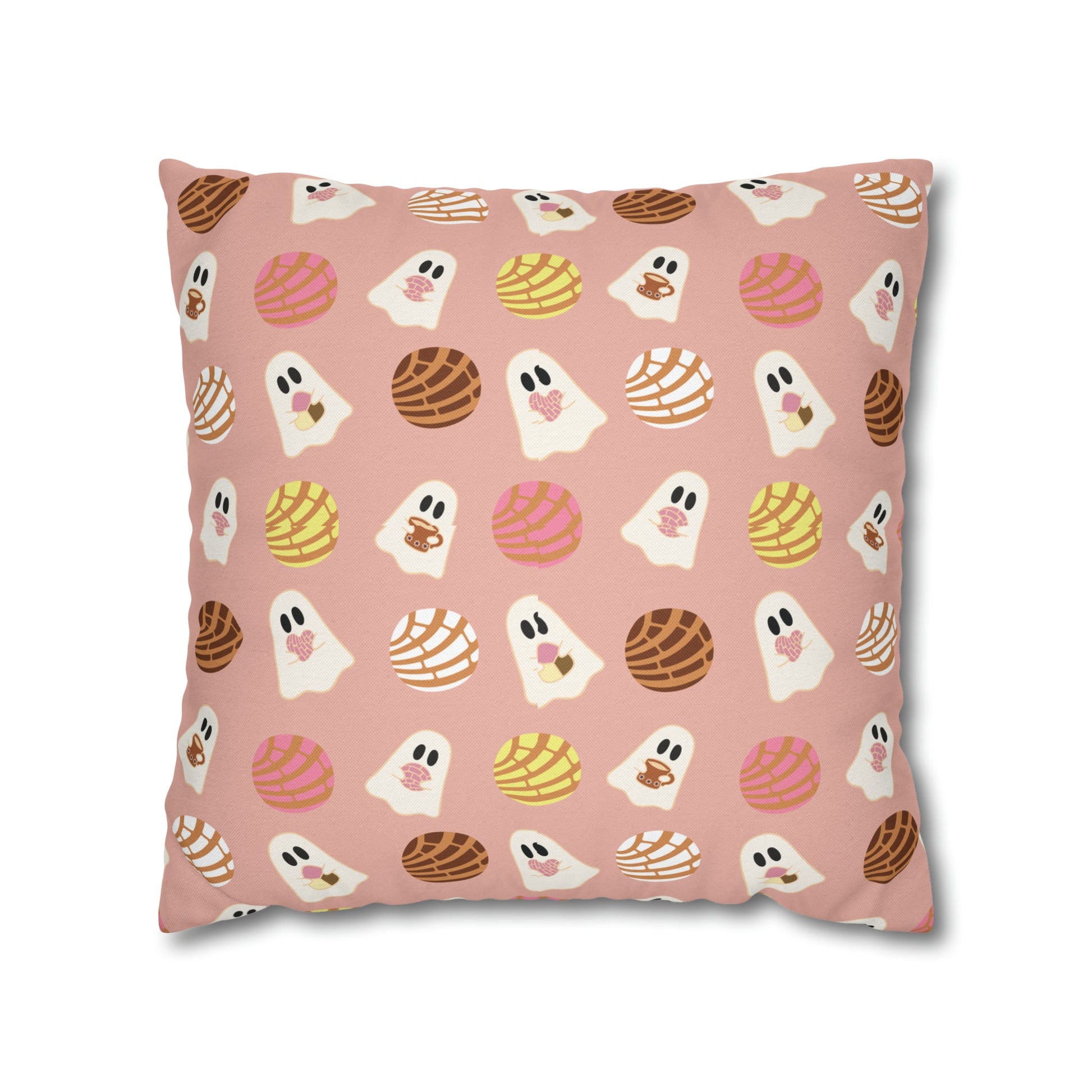 Pan Dulce Concha Spun Polyester Square Pillow Case , Mexican Throw Pillow, Fall Throw Pillows - Bebe Buchi