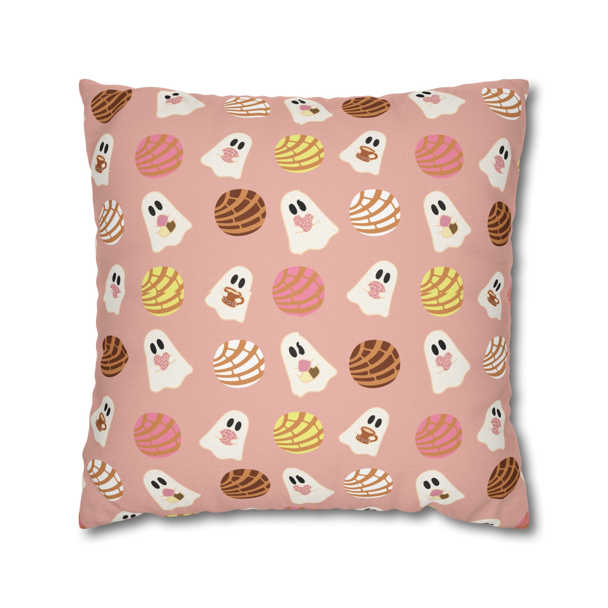 Pan Dulce Concha Spun Polyester Square Pillow Case , Mexican Throw Pillow, Fall Throw Pillows - Bebe Buchi