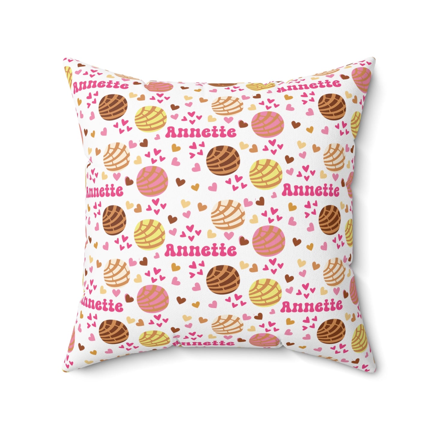 Pan Dulce Concha Spun Polyester Square Pillow, Personalized Throw Pillow - Bebe Buchi