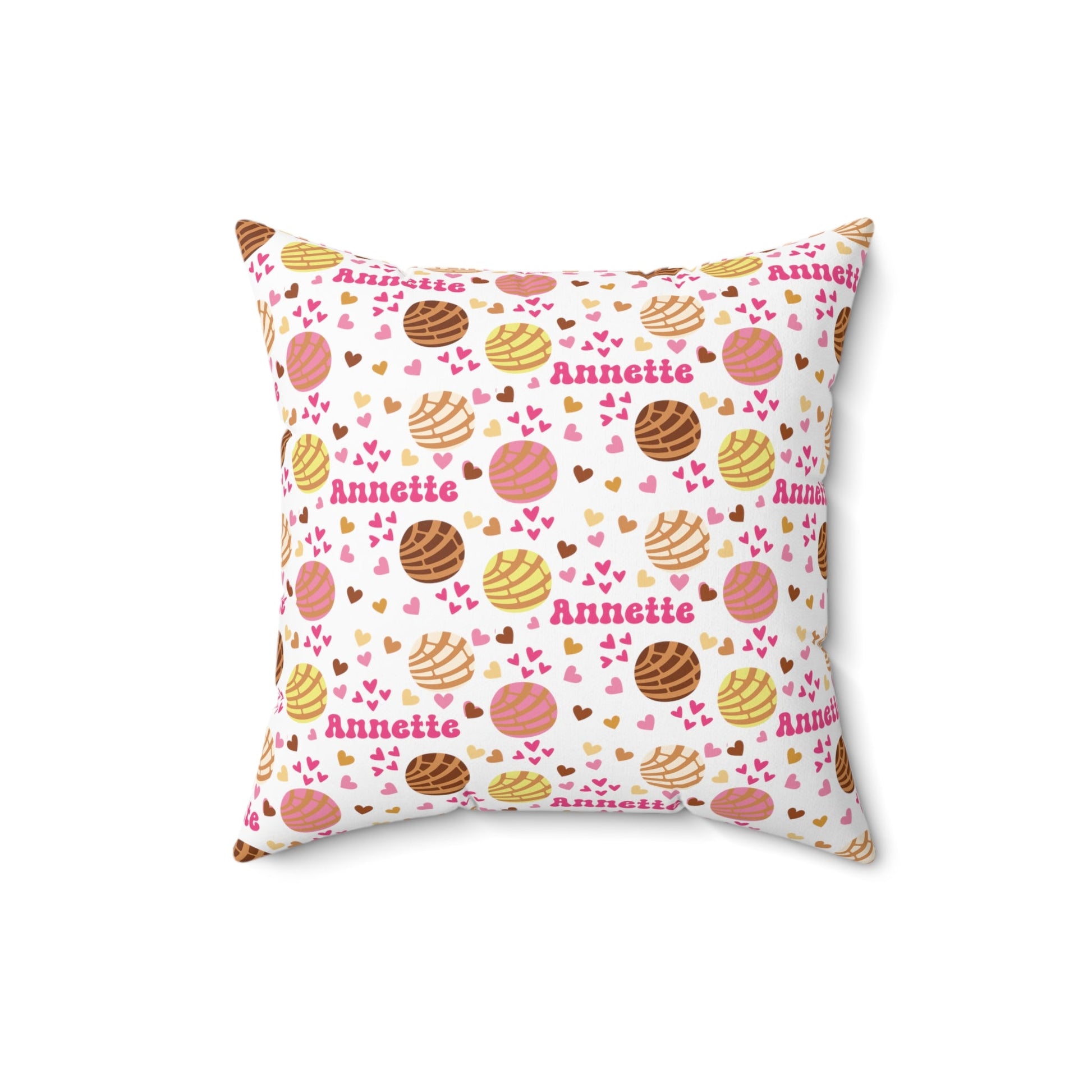 Pan Dulce Concha Spun Polyester Square Pillow, Personalized Throw Pillow - Bebe Buchi