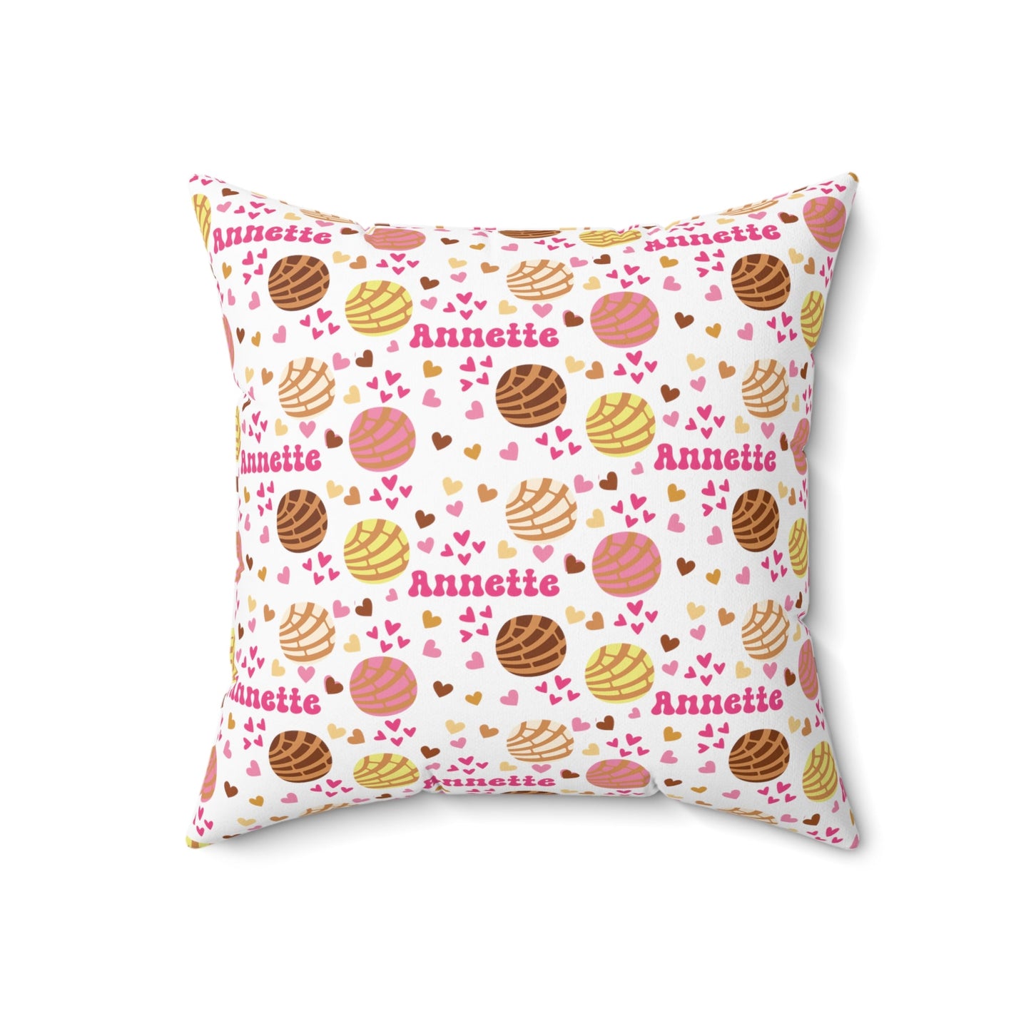 Pan Dulce Concha Spun Polyester Square Pillow, Personalized Throw Pillow - Bebe Buchi