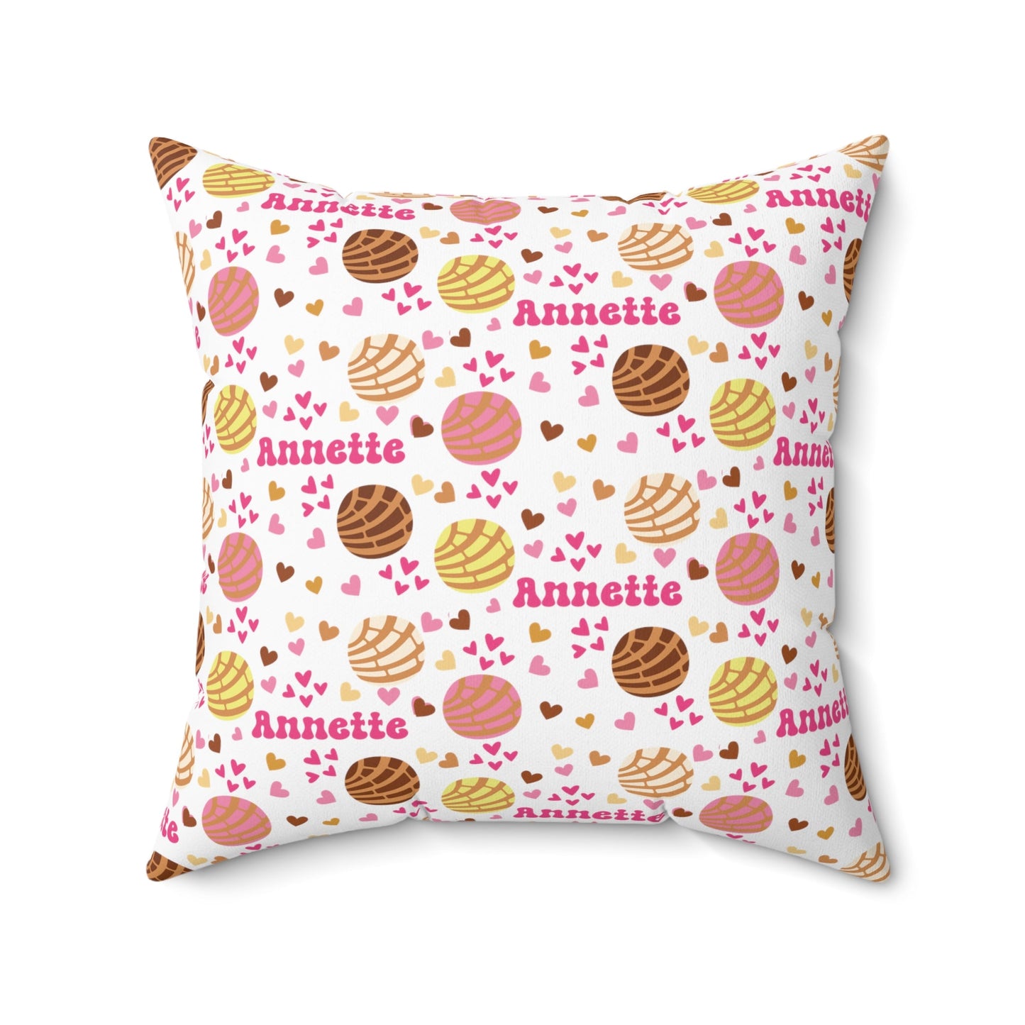 Pan Dulce Concha Spun Polyester Square Pillow, Personalized Throw Pillow - Bebe Buchi