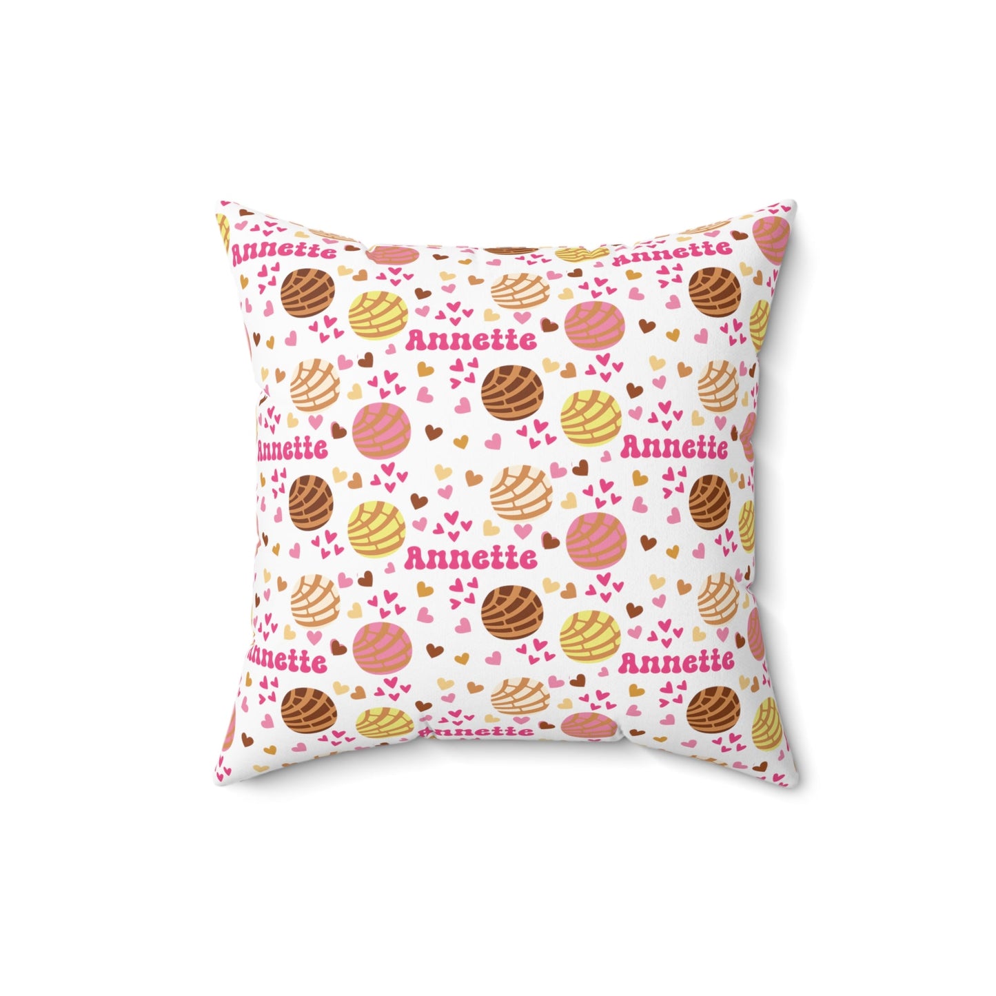 Pan Dulce Concha Spun Polyester Square Pillow, Personalized Throw Pillow - Bebe Buchi