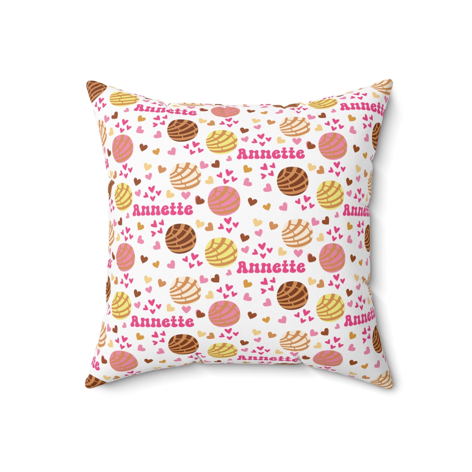 Pan Dulce Concha Spun Polyester Square Pillow, Personalized Throw Pillow - Bebe Buchi