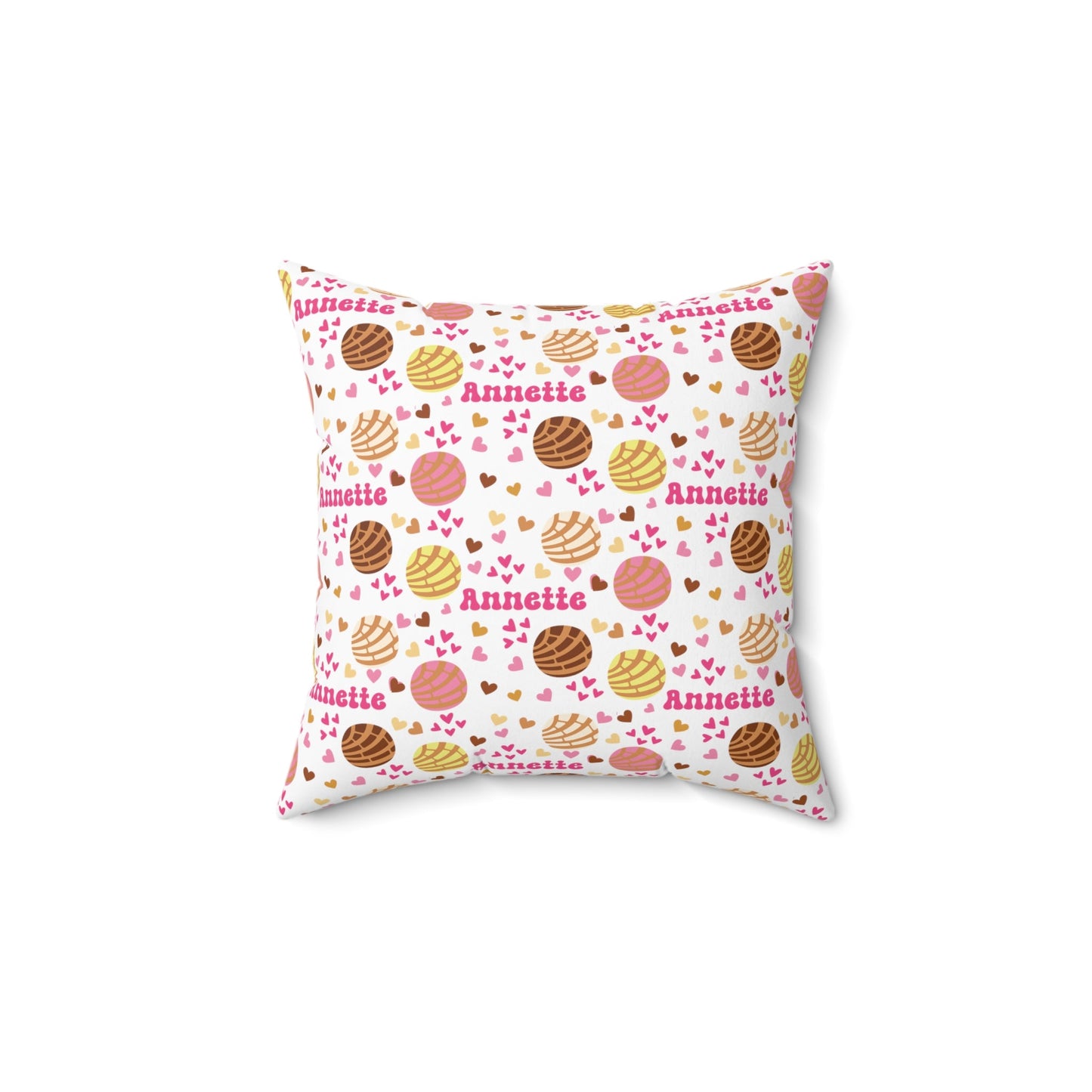 Pan Dulce Concha Spun Polyester Square Pillow, Personalized Throw Pillow - Bebe Buchi