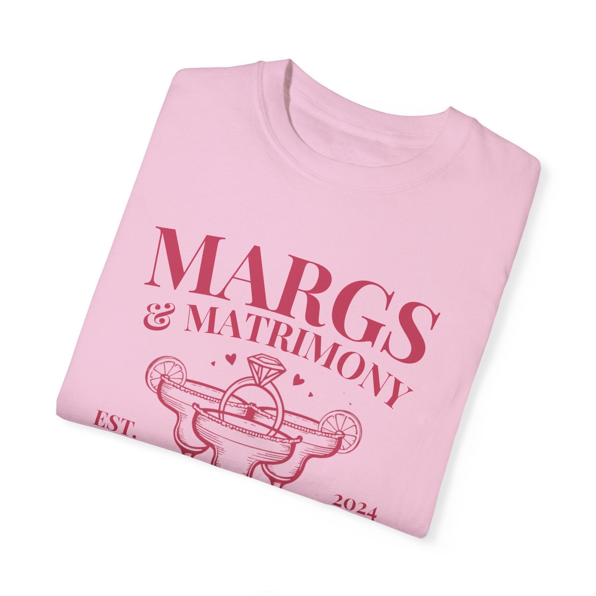 Personalized Margs and Matrimony Luxury Bachelorette Party Shirts Custom - Bebe Buchi