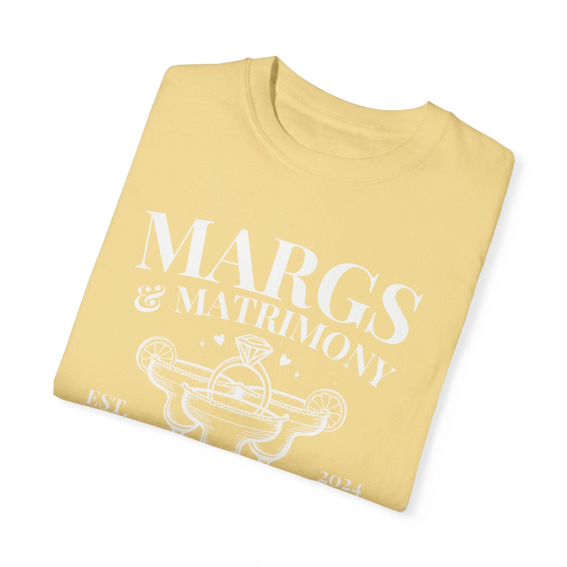 Personalized Margs and Matrimony Luxury Bachelorette Party Shirts Custom - Bebe Buchi