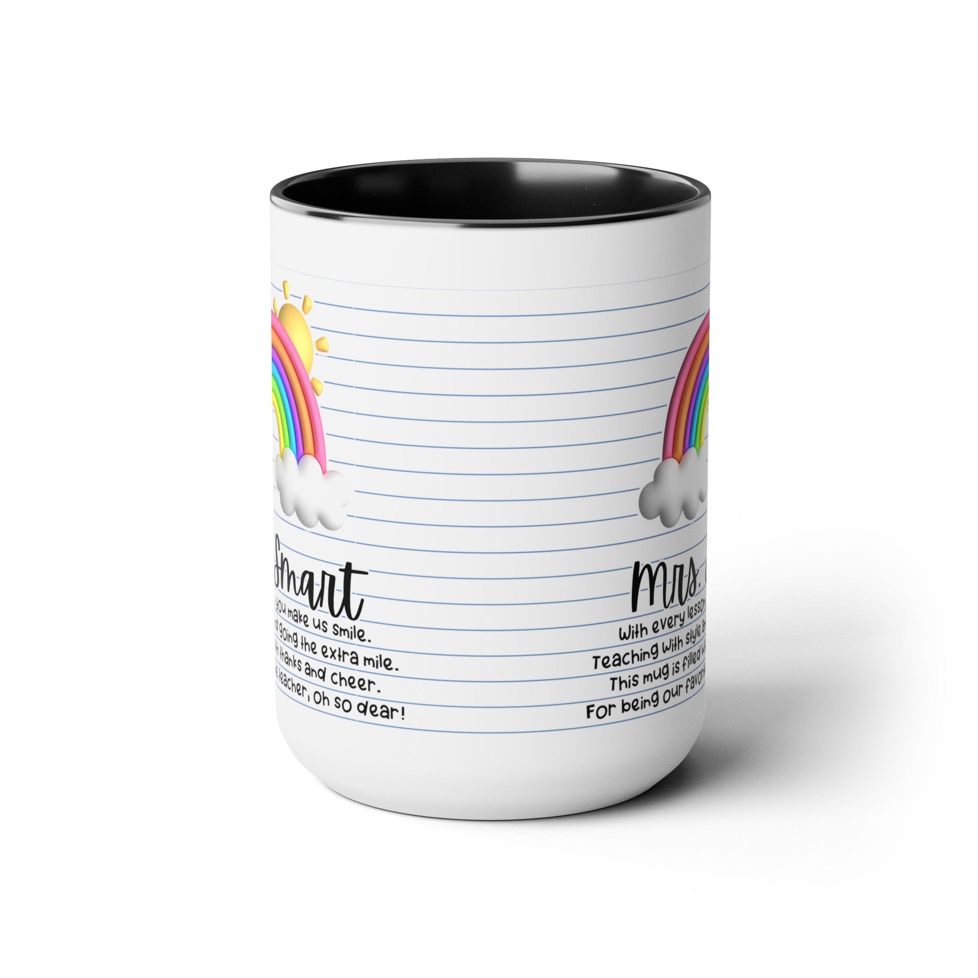 Personalized Teacher Coffee Mug Rainbow Design Perfect Teacher Gift for Christmas Teacher Appreciation Coffee Cup Custom Inspirational Mug - Bebe Buchi