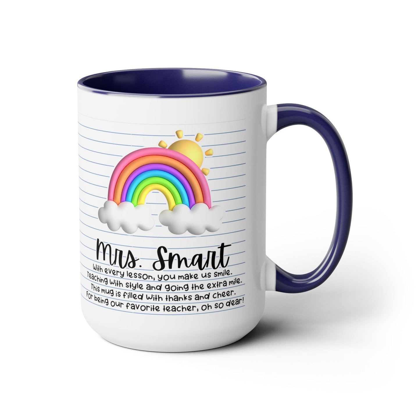 Personalized Teacher Coffee Mug Rainbow Design Perfect Teacher Gift for Christmas Teacher Appreciation Coffee Cup Custom Inspirational Mug - Bebe Buchi