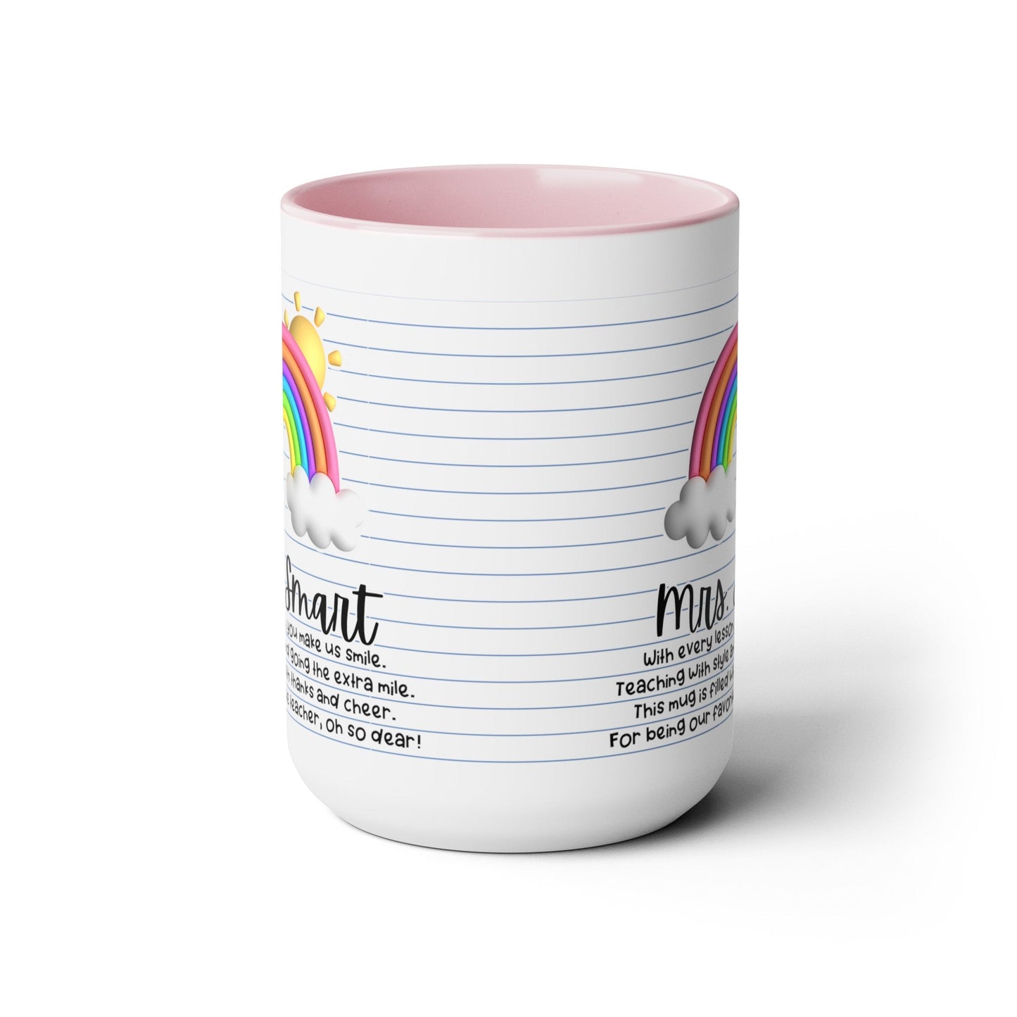 Personalized Teacher Coffee Mug Rainbow Design Perfect Teacher Gift for Christmas Teacher Appreciation Coffee Cup Custom Inspirational Mug - Bebe Buchi